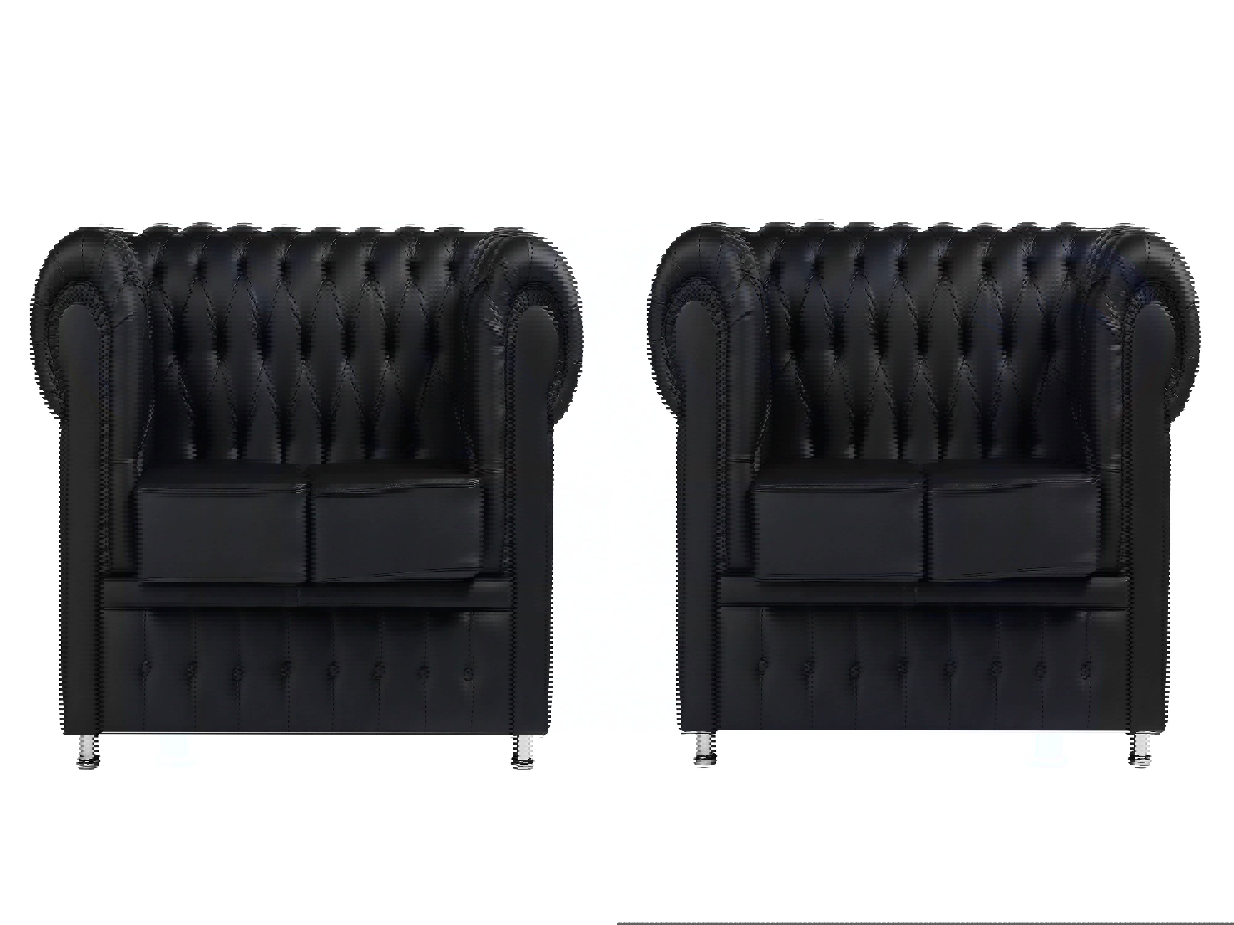 Изображение товара Диван прямой Meblines Честер 165x85x85 см эко-кожа цвет черный