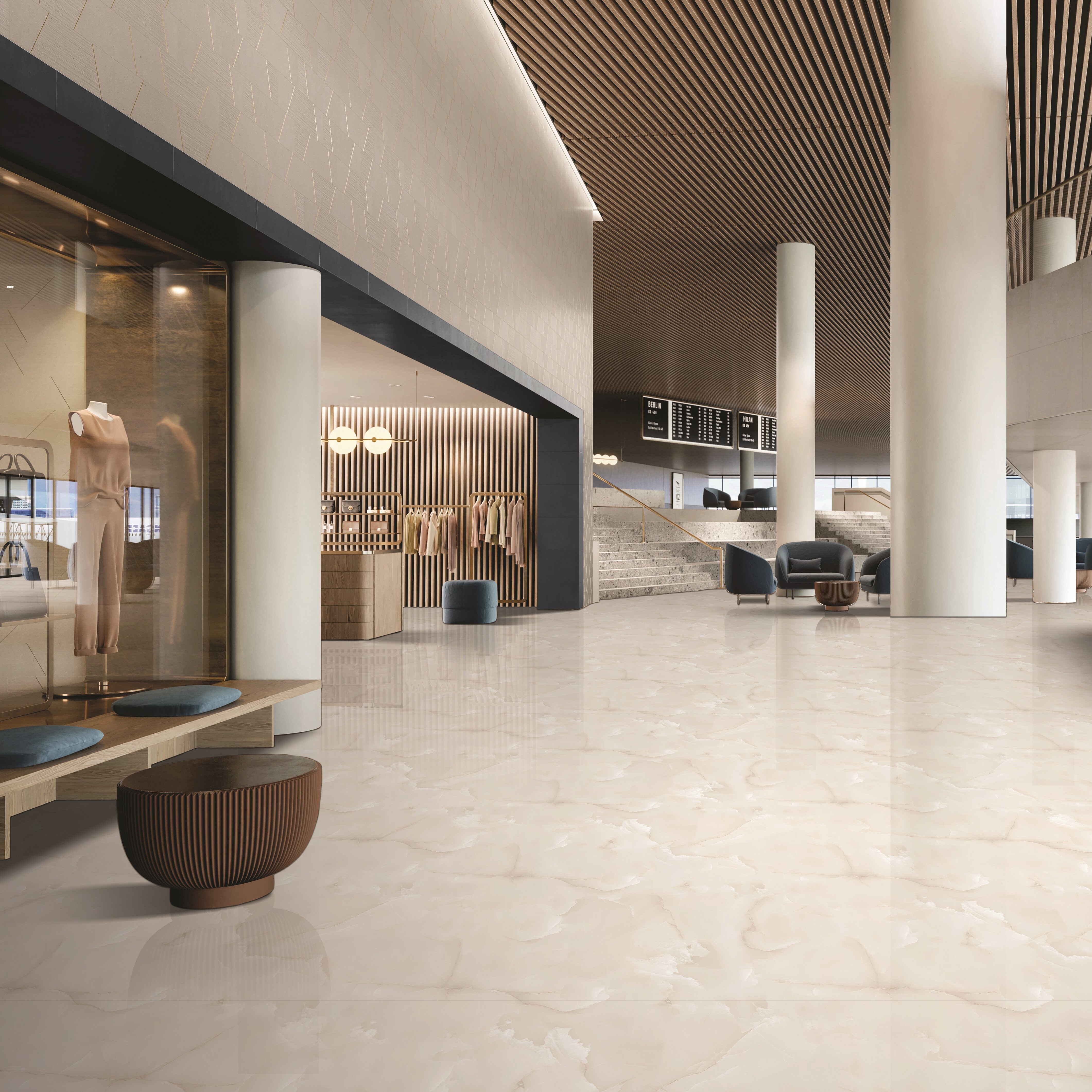 Изображение товара Керамогранит Gravita Praga Onyx Crema 80x160 см, полированный, для внутренних и наружных работ