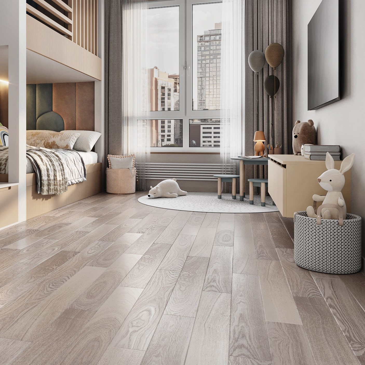 Изображение товара Паркетная доска Amber Wood Ясень беленый 14 мм фаска 0.909 м² 21 класс