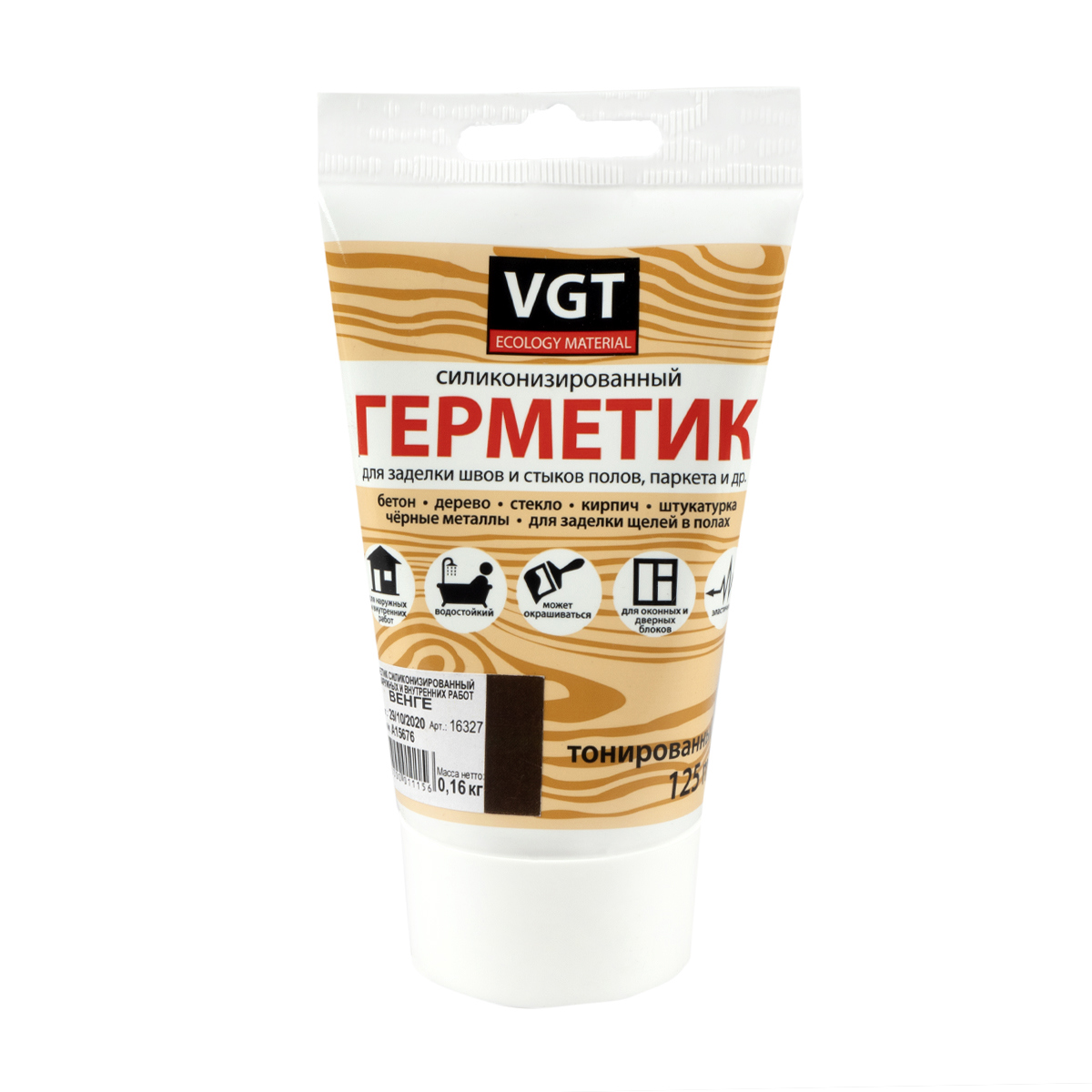 Изображение товара Герметик силиконизированный Vgt универсальный цвет венге 0.16 кг Изображение товара Герметик силиконизированный Vgt универсальный цвет венге 0.16 кг