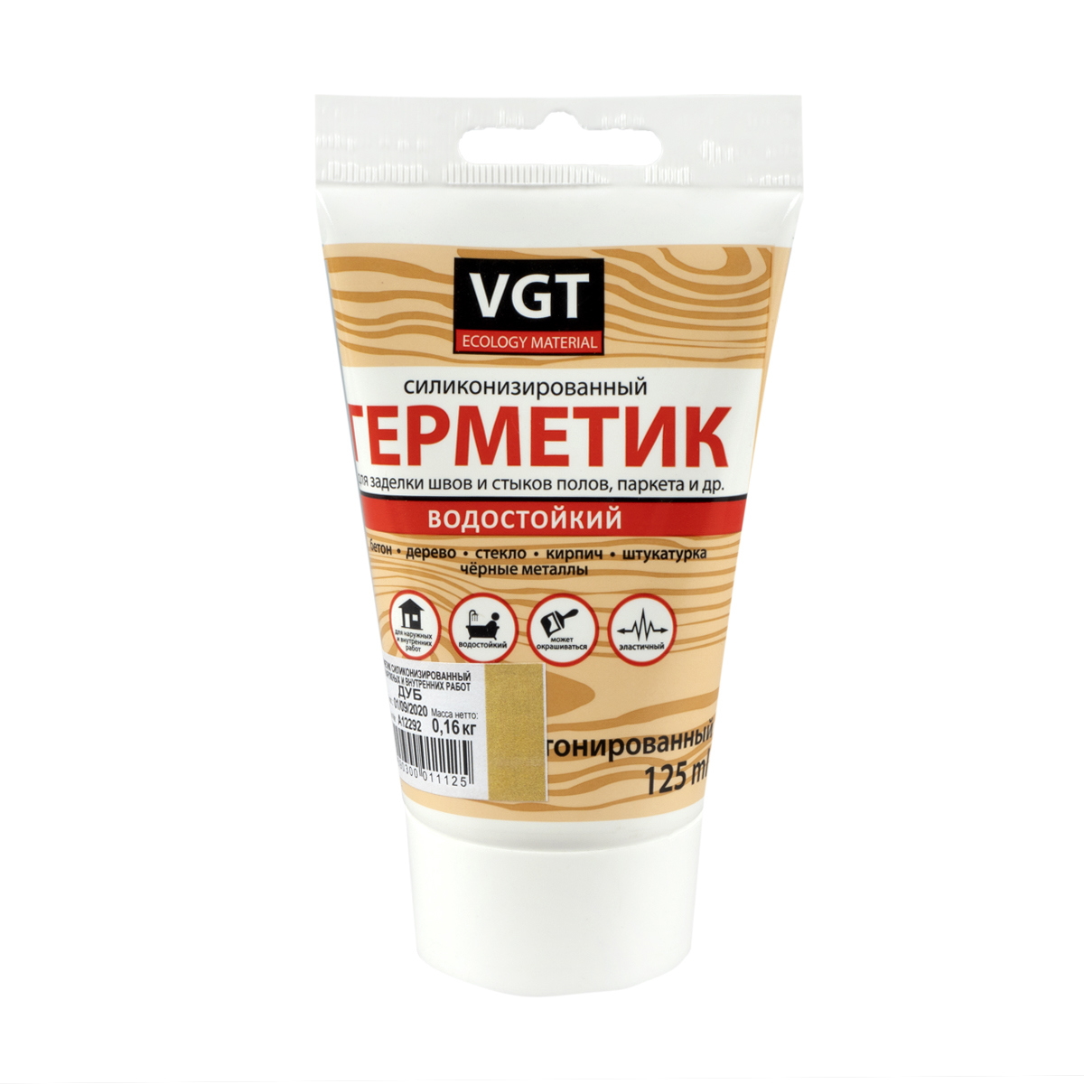 Изображение товара Герметик VGT силконизированный дуб универсальный 160 мл цвет дуб