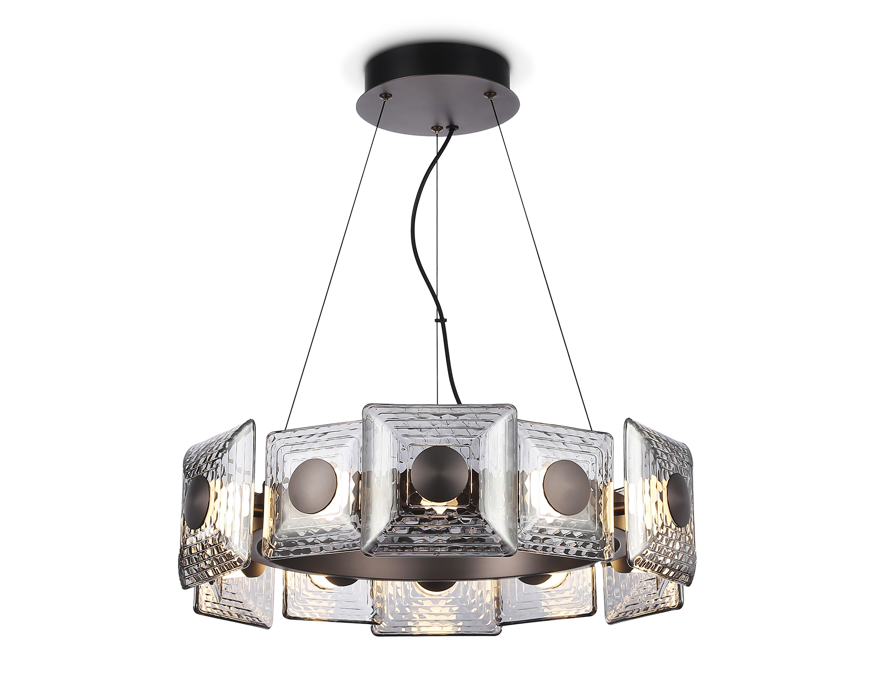 Изображение товара Люстра подвесная светодиодная Ambrella light High light Lh31024* 20 м² теплый белый свет цвет серый