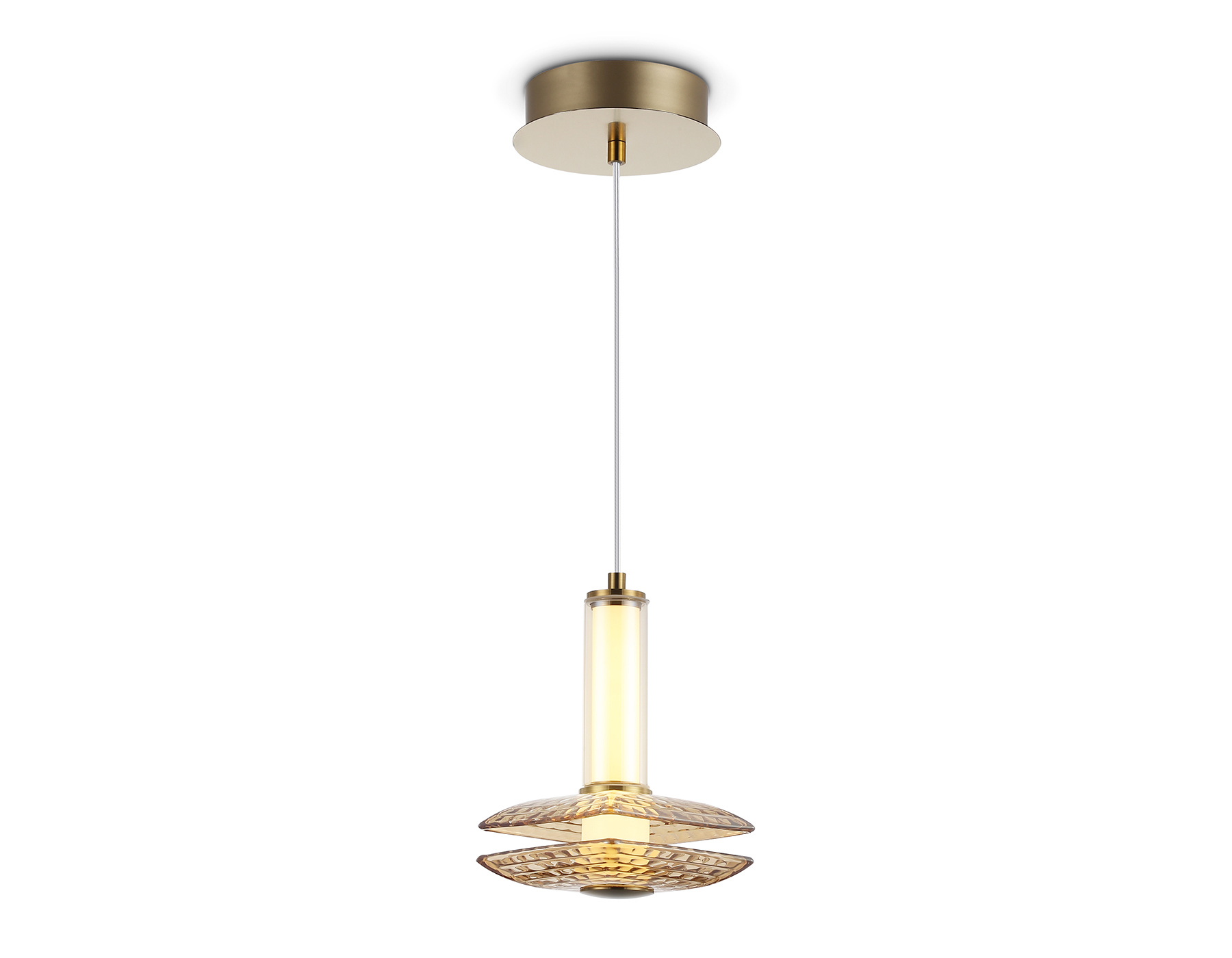 Изображение товара Светильник подвесной светодиодный Ambrella light High light Lh31001* 8 м² теплый белый свет цвет коричневый/латунь