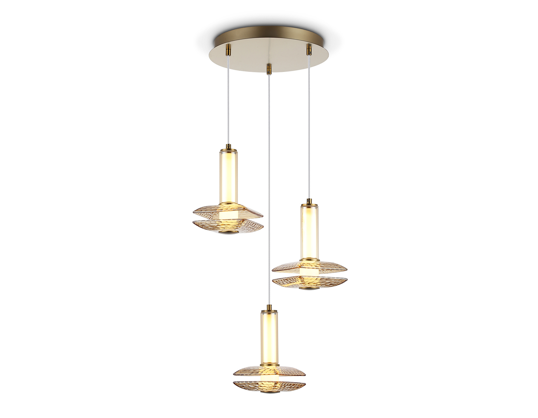 Изображение товара Светильник подвесной светодиодный Ambrella light High light Lh31011* 14 м² теплый белый свет цвет коричневый/латунь