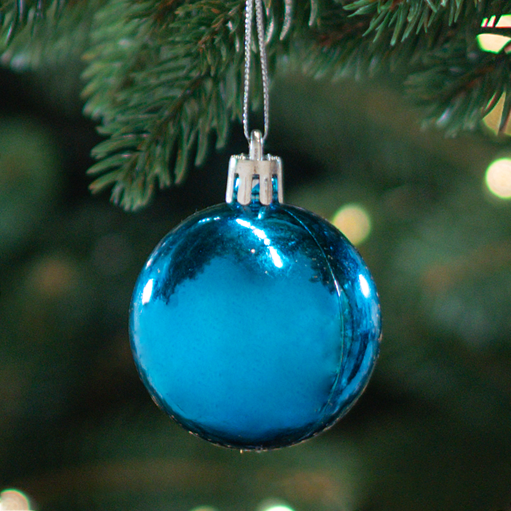 Изображение товара Елочный шар ø5 см пластик голубой