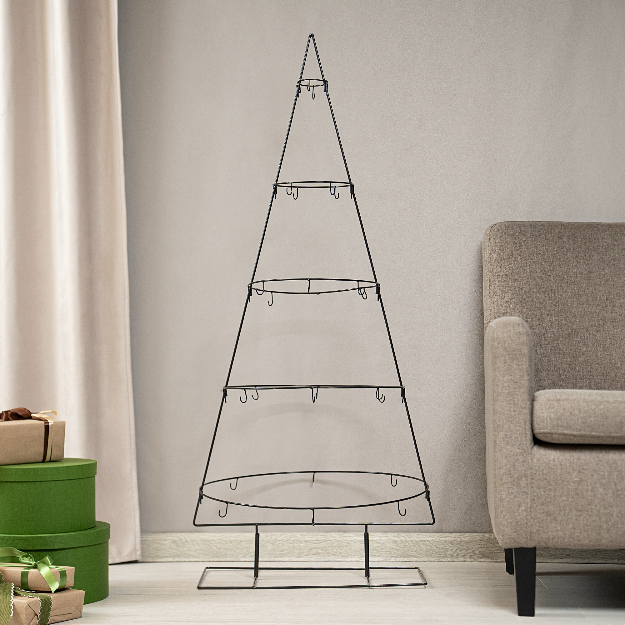 Изображение товара Декоративная фигура Елка 125 см серый KREAFORTA для праздника