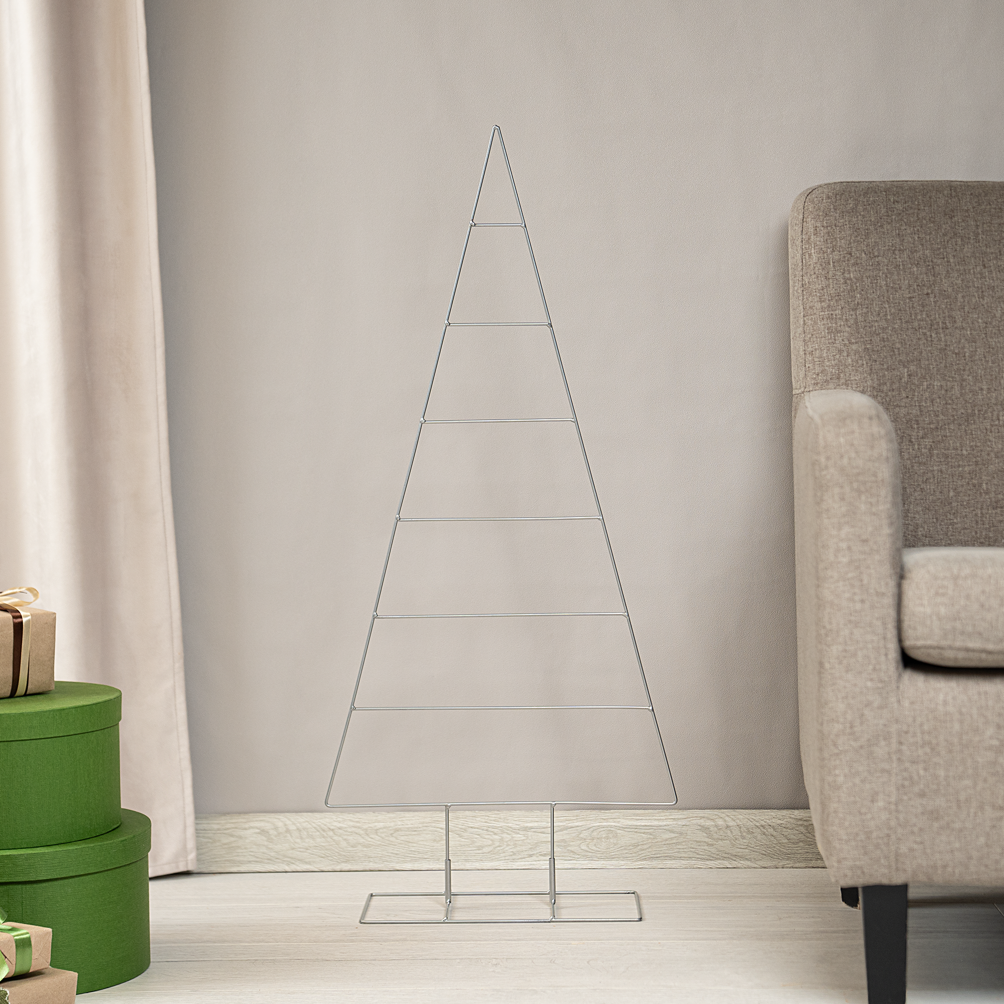 Изображение товара Фигура декоративная KREAFORTA Елка 90 см серый для новогоднего декора