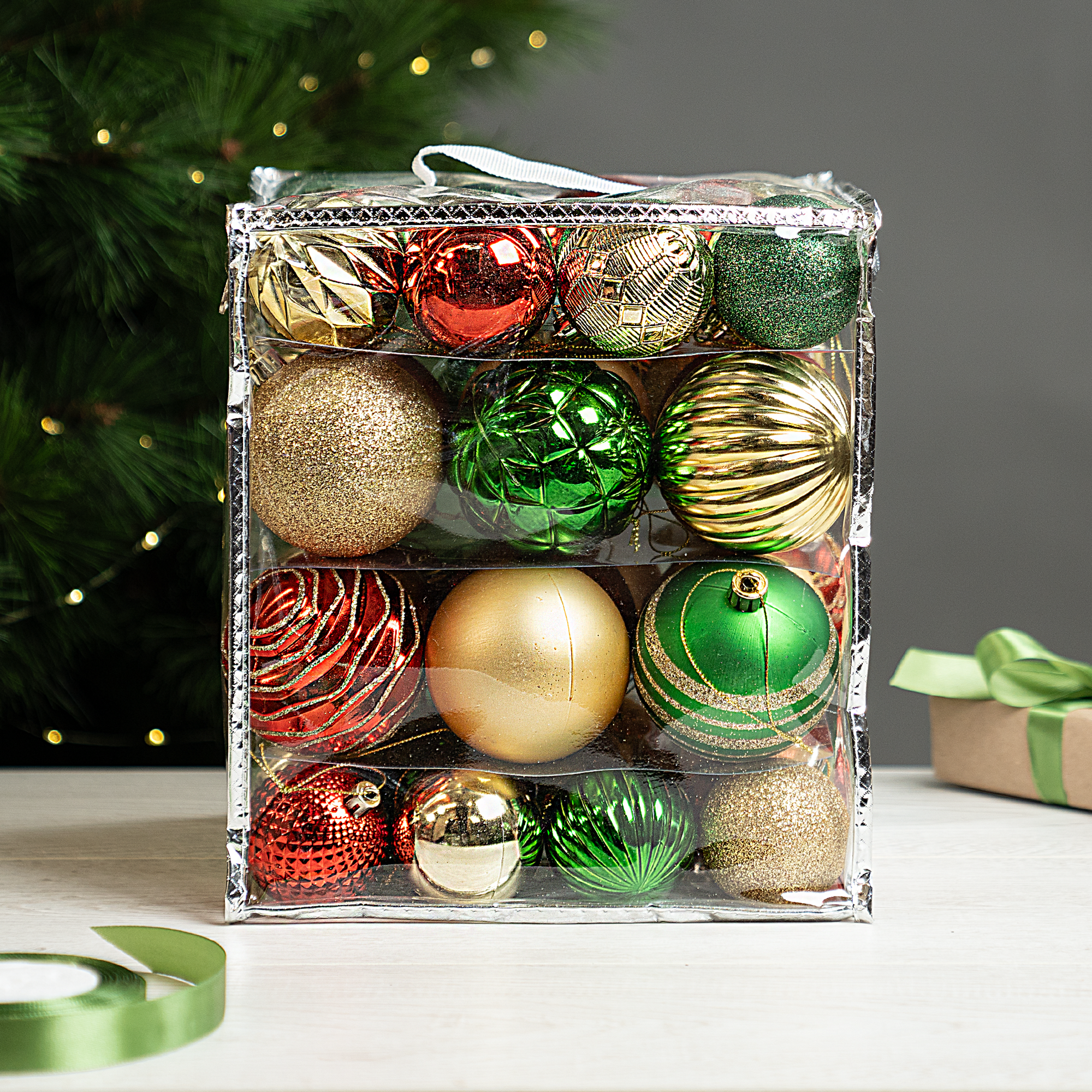 Изображение товара Набор елочных шаров KREAFORTA 50 шт. разноцветные ø6-8 см праздничное украшение елки