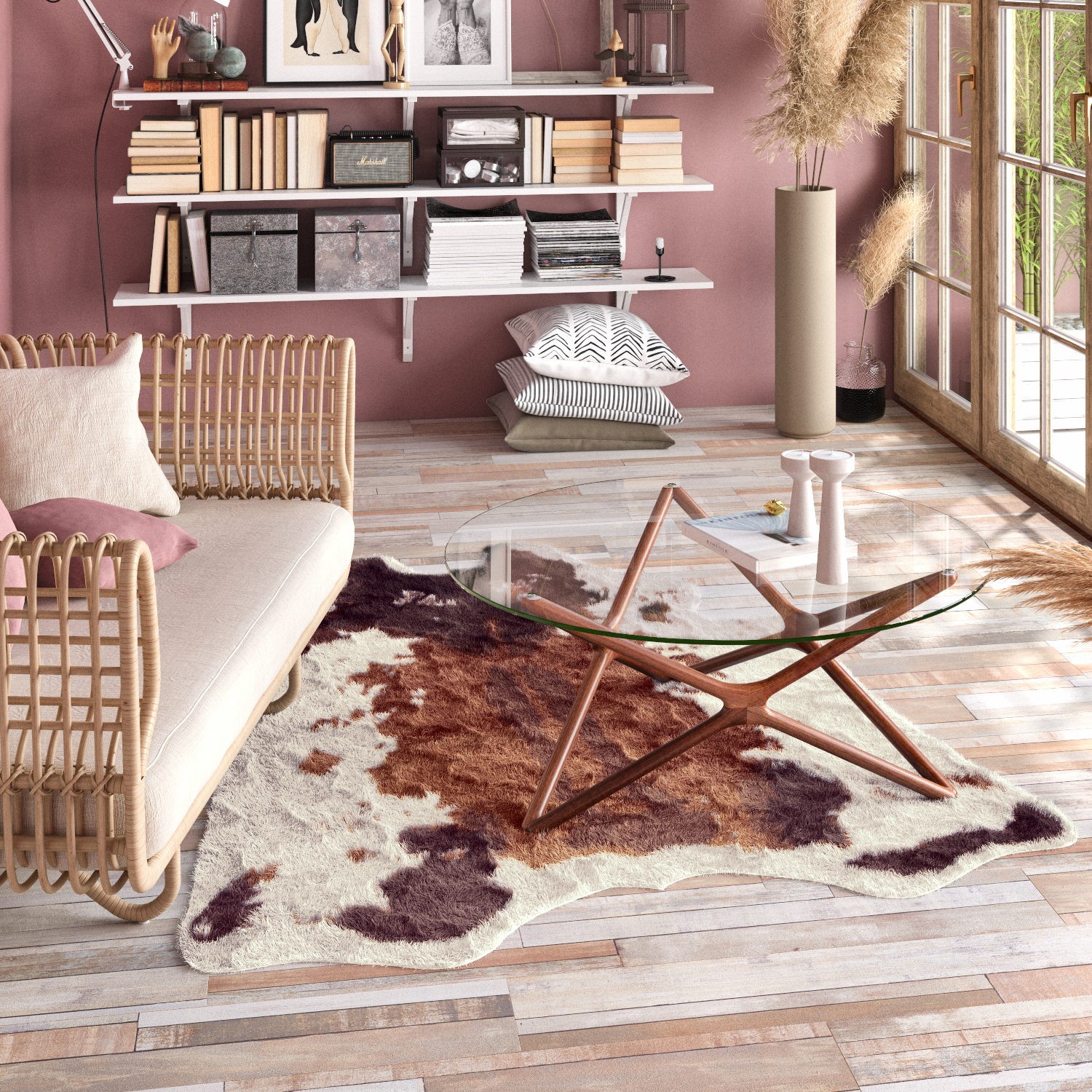 Изображение товара Ковер KREAFORTA Meribel 150x200 см полиэстер разноцветный животное скандинавский стиль