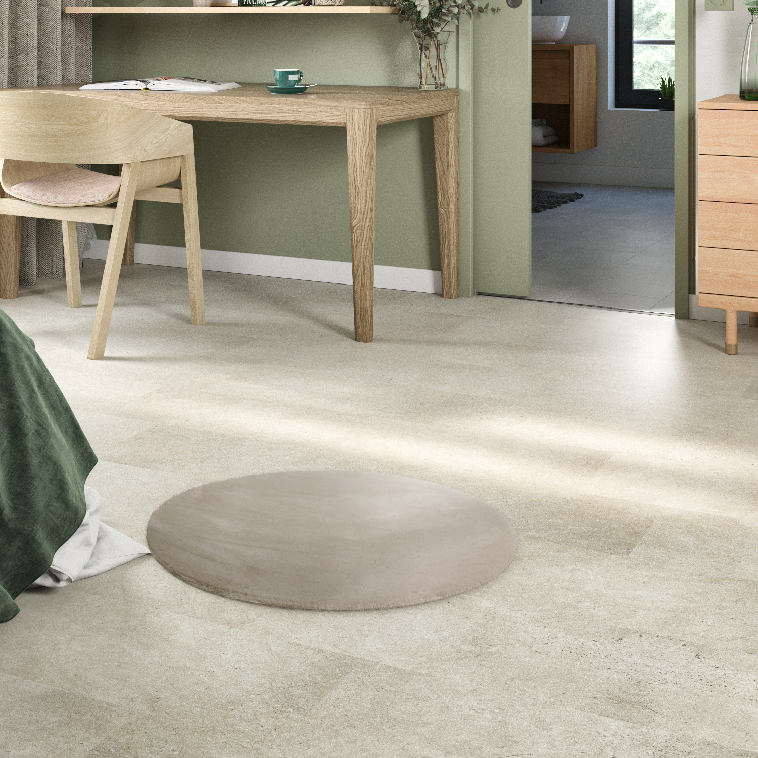 Изображение товара Коврик KREAFORTA Belleville круг Ø100 см полиэстер цвет бежевый