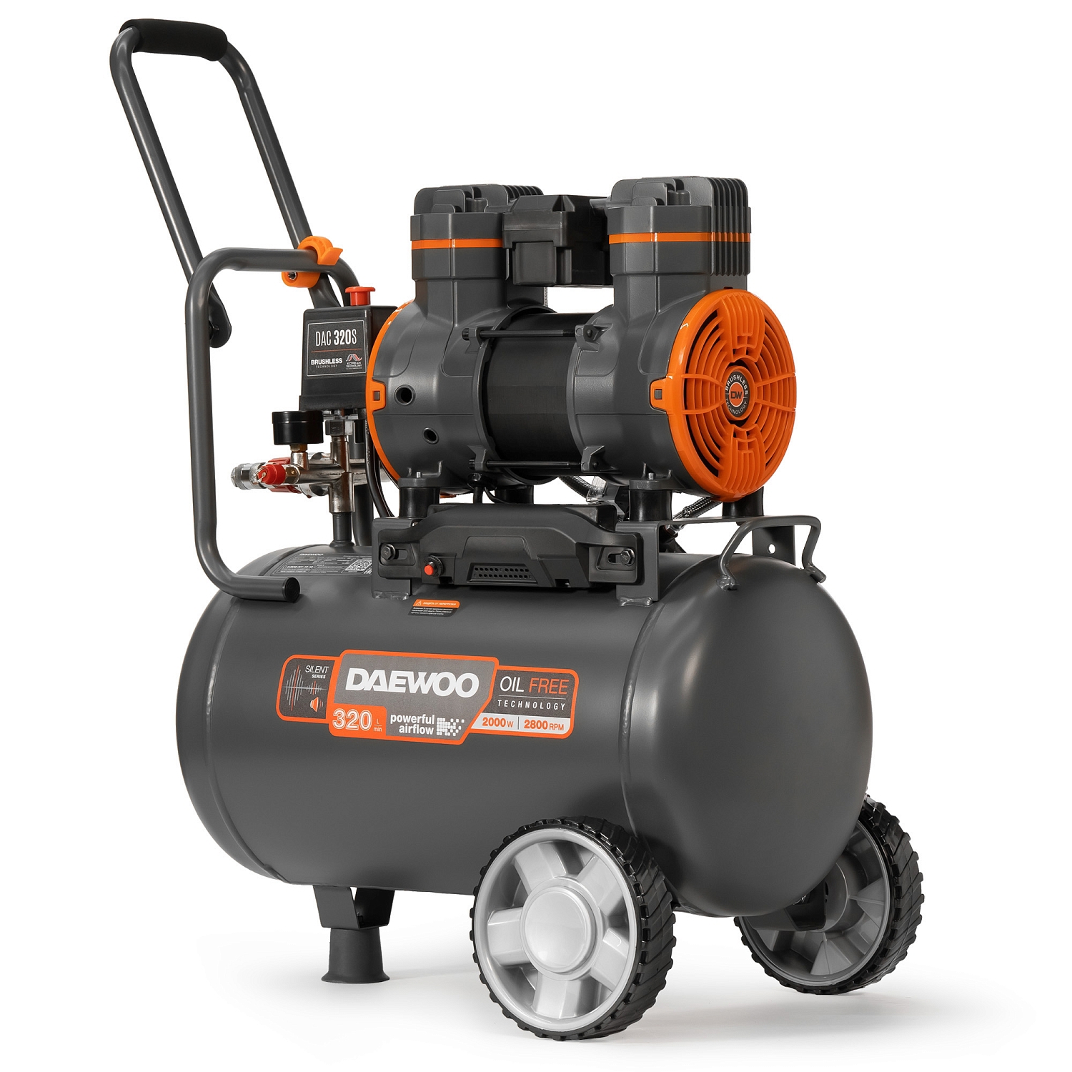 Изображение товара Компрессор безмасляный DAC 320S Daewoo 30 л 320 л/мин.
