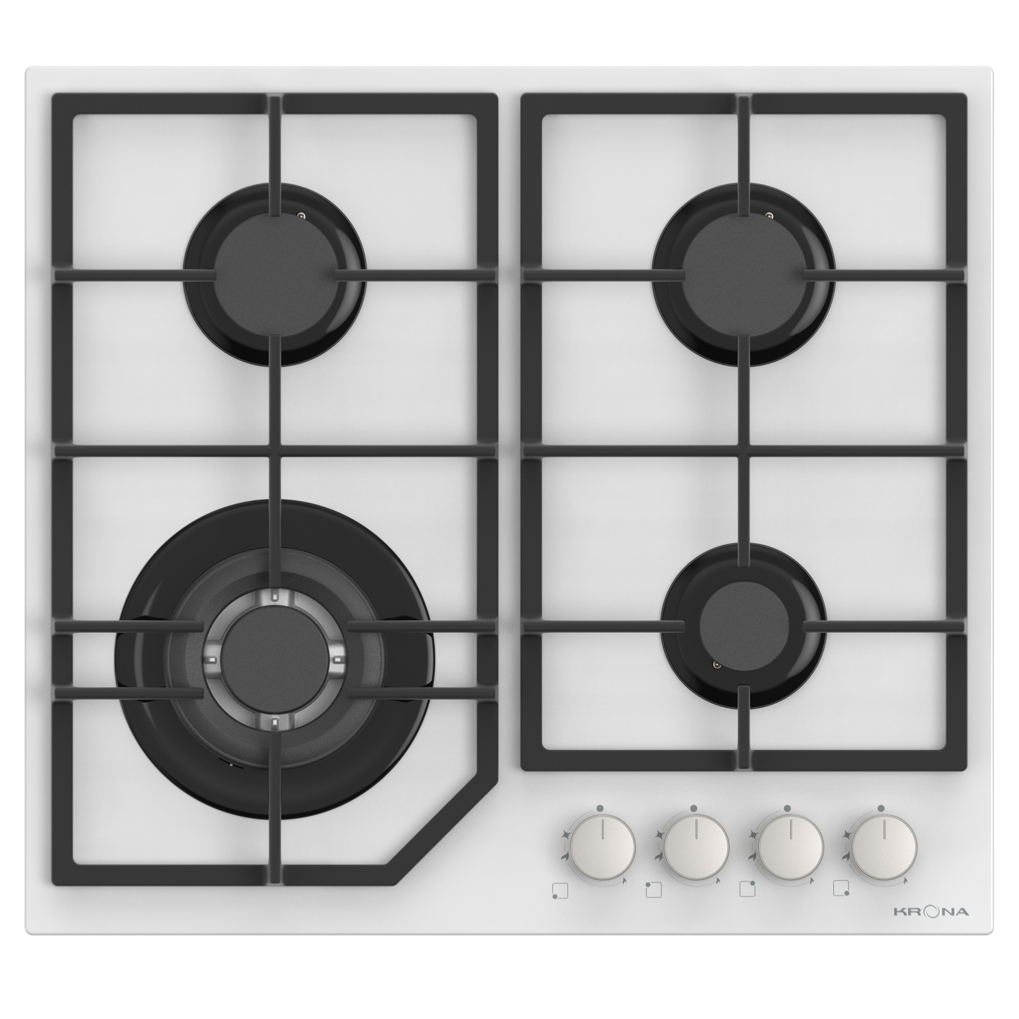 Изображение товара Газовая варочная панель Krona NEBEL 60 WH W 4 конфорки белая