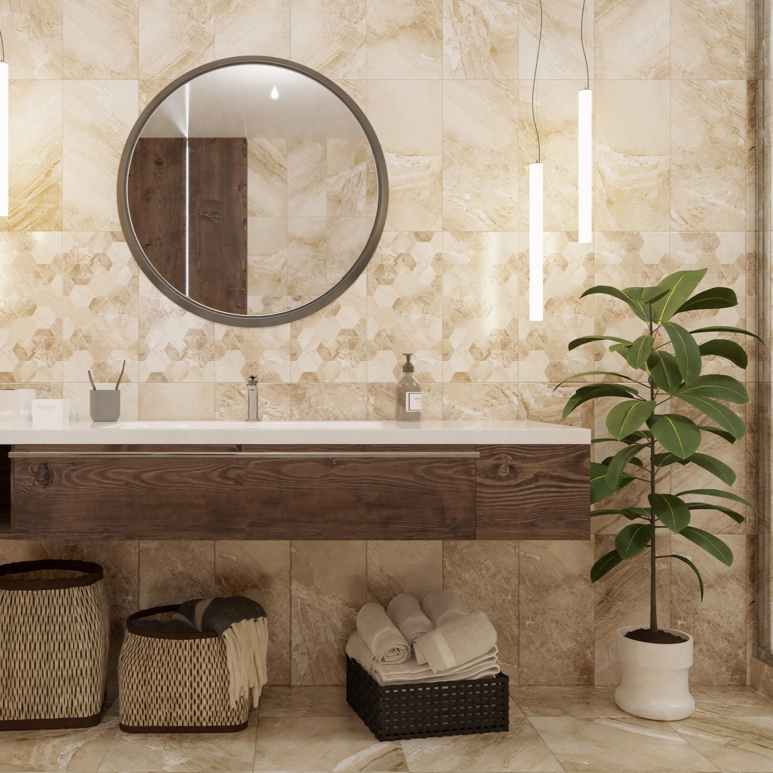 Изображение товара Керамическая плитка Eurotile Istambul 25x50 см бежевый натуральный дизайн