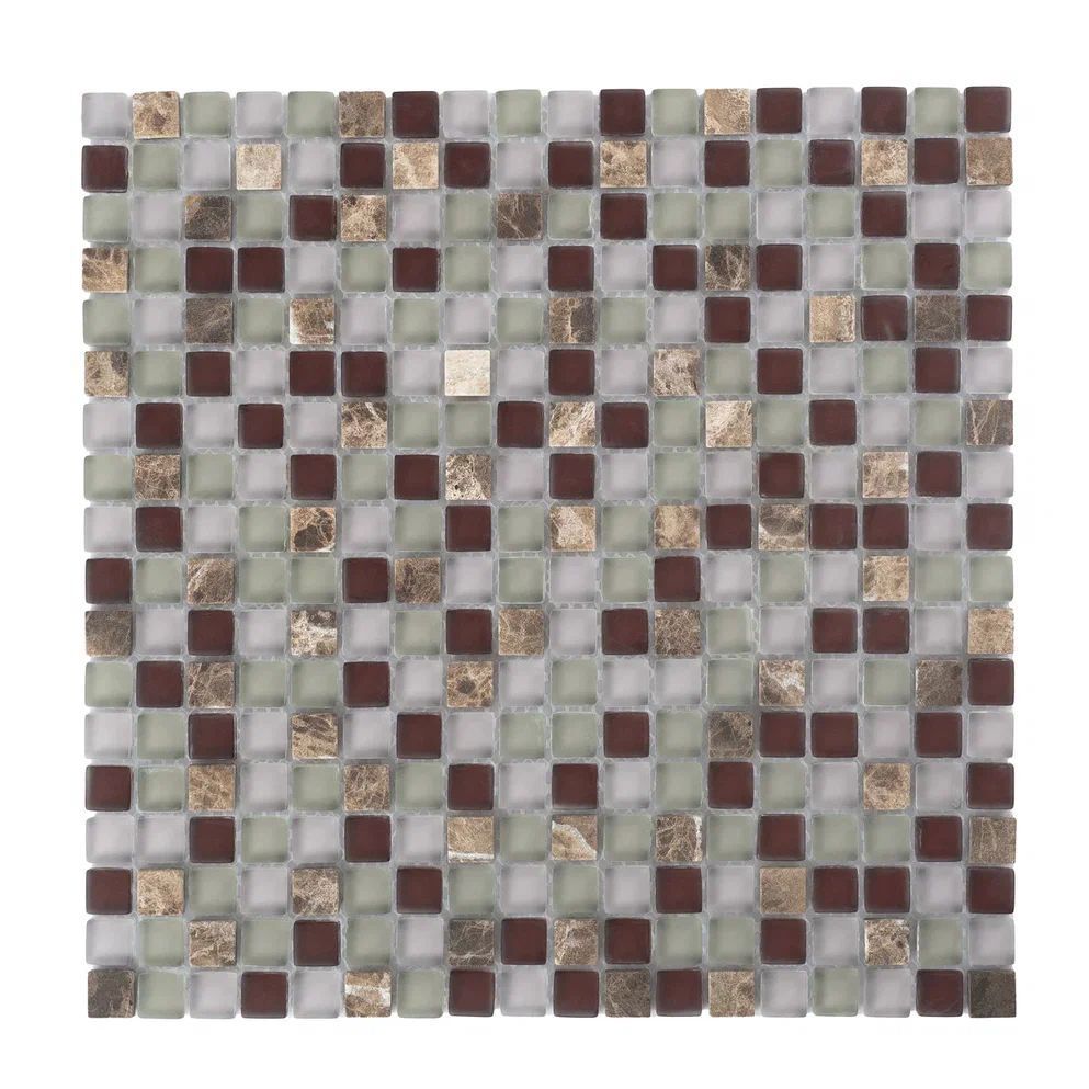 Изображение товара Мозаика стеклянная Керамоград 30x30 см зеленая для внутренней и наружной отделки