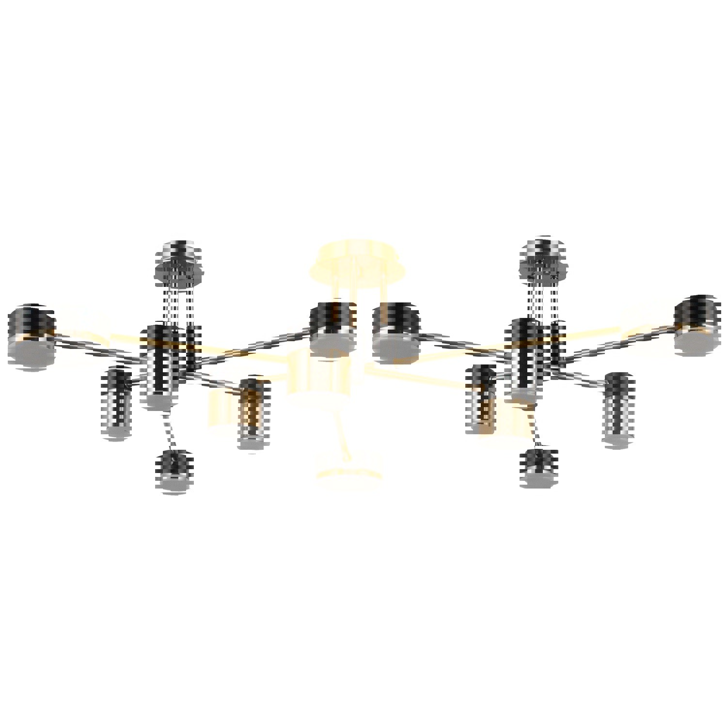 Изображение товара Люстра потолочная светодиодная Gerhort Modern G61420/6brs+mbk mbk+brs 11 м² желтый свет цвет бронза/черный матовый