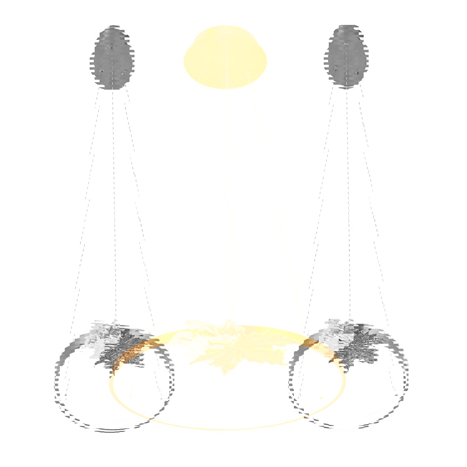 Изображение товара Светильник подвесной светодиодный Gerhort Modern G61430/1p ab+wt+cl 20 м² желтый свет цвет белый/бронза