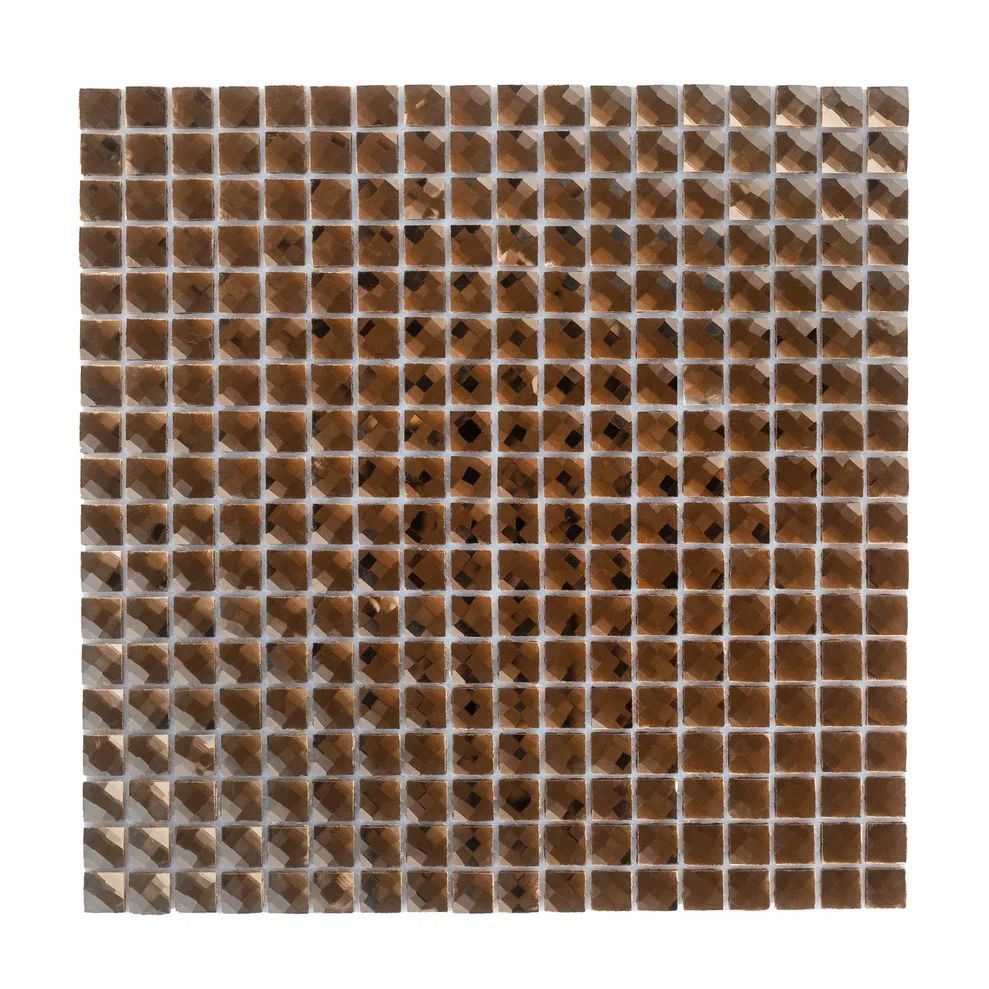 Изображение товара Декоративная мозаика Керамоград 30x30см желтая стеклянная с зеркальным напылением