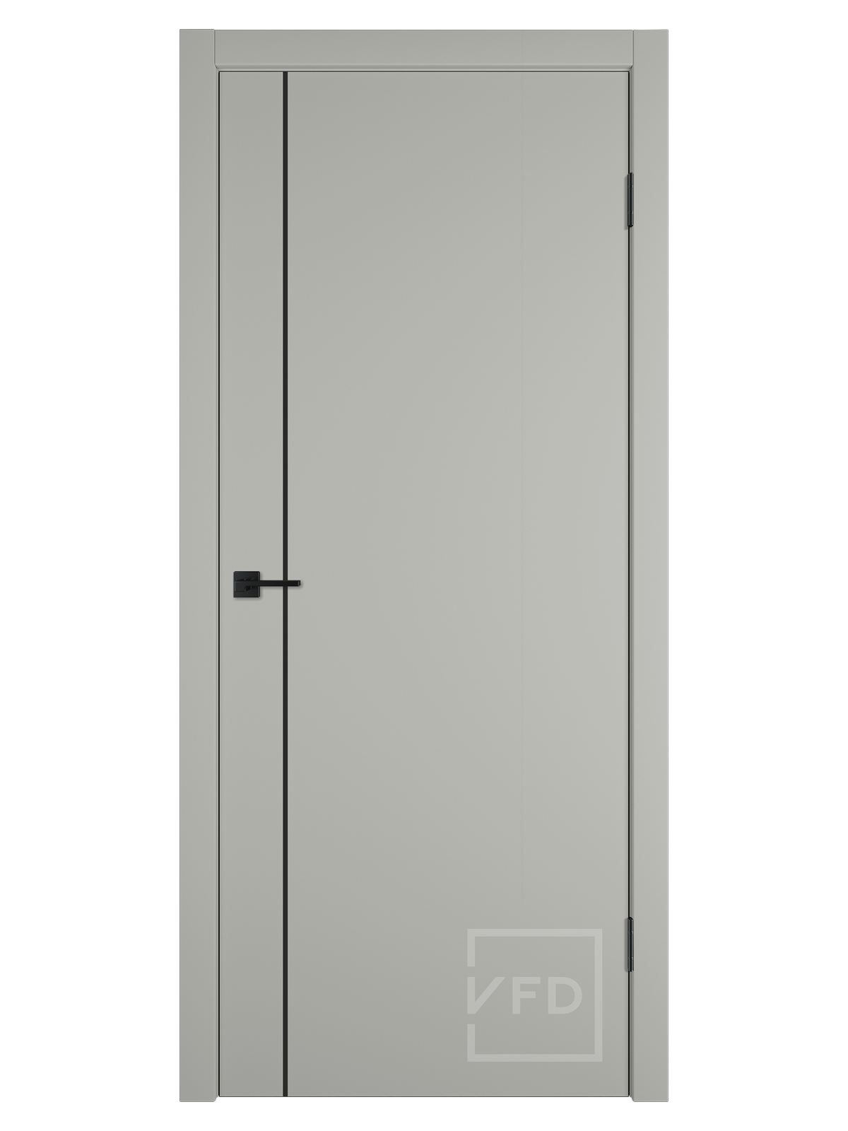 Изображение товара Комплект межкомнатной двери VFD Basic остеклённая 200x90см ПВХ цвет emalex taupe abs black mould с коробом и наличниками