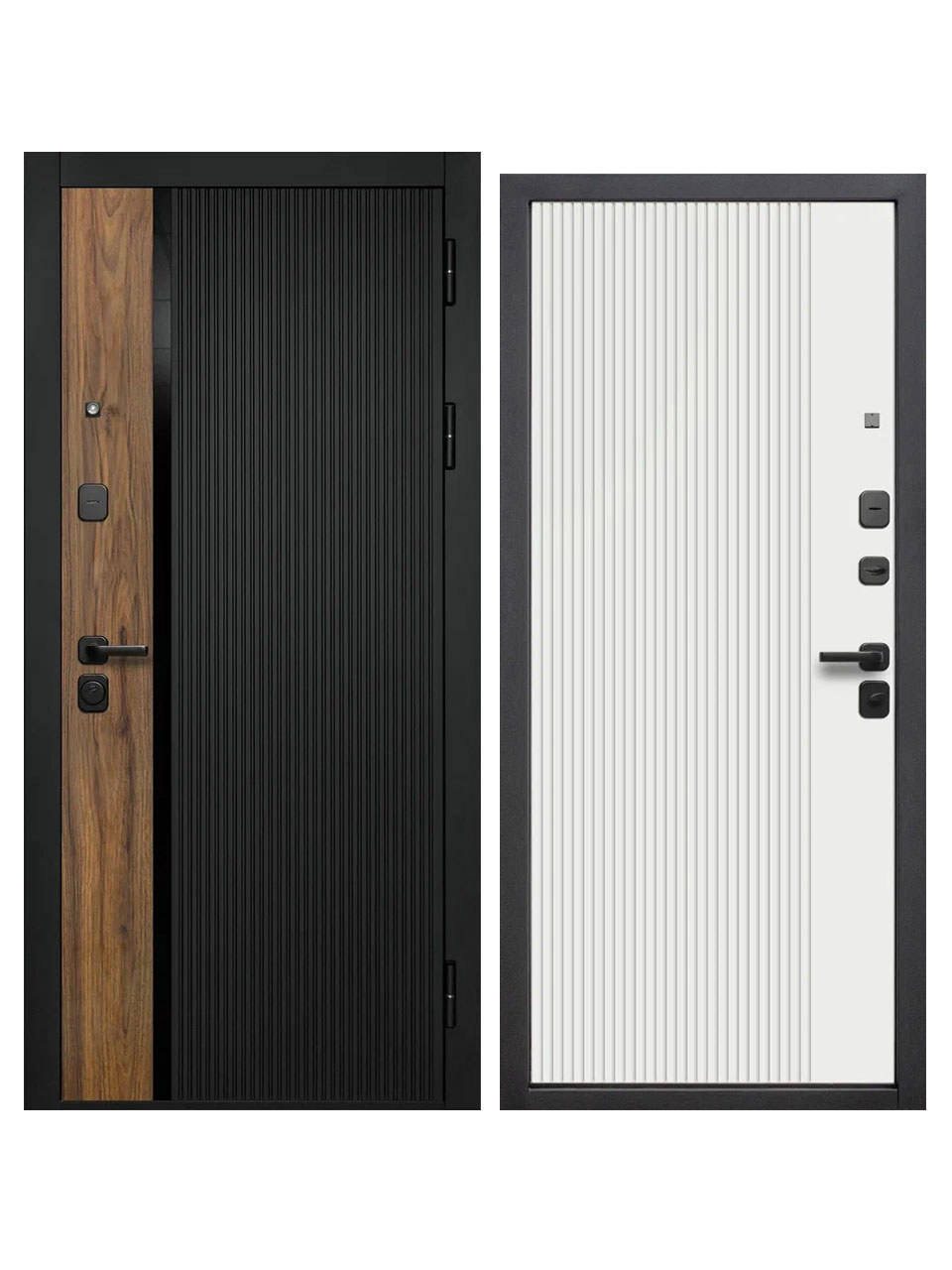 Изображение товара Входная дверь Superlock SL-12 правый 205x86см цвет сатин черный/эмалит белый