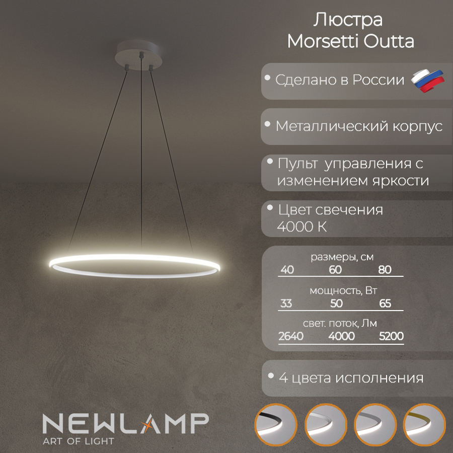 Изображение товара Люстра подвесная Newlamp Morsetti 206403 с регулировкой высоты и пультом управления