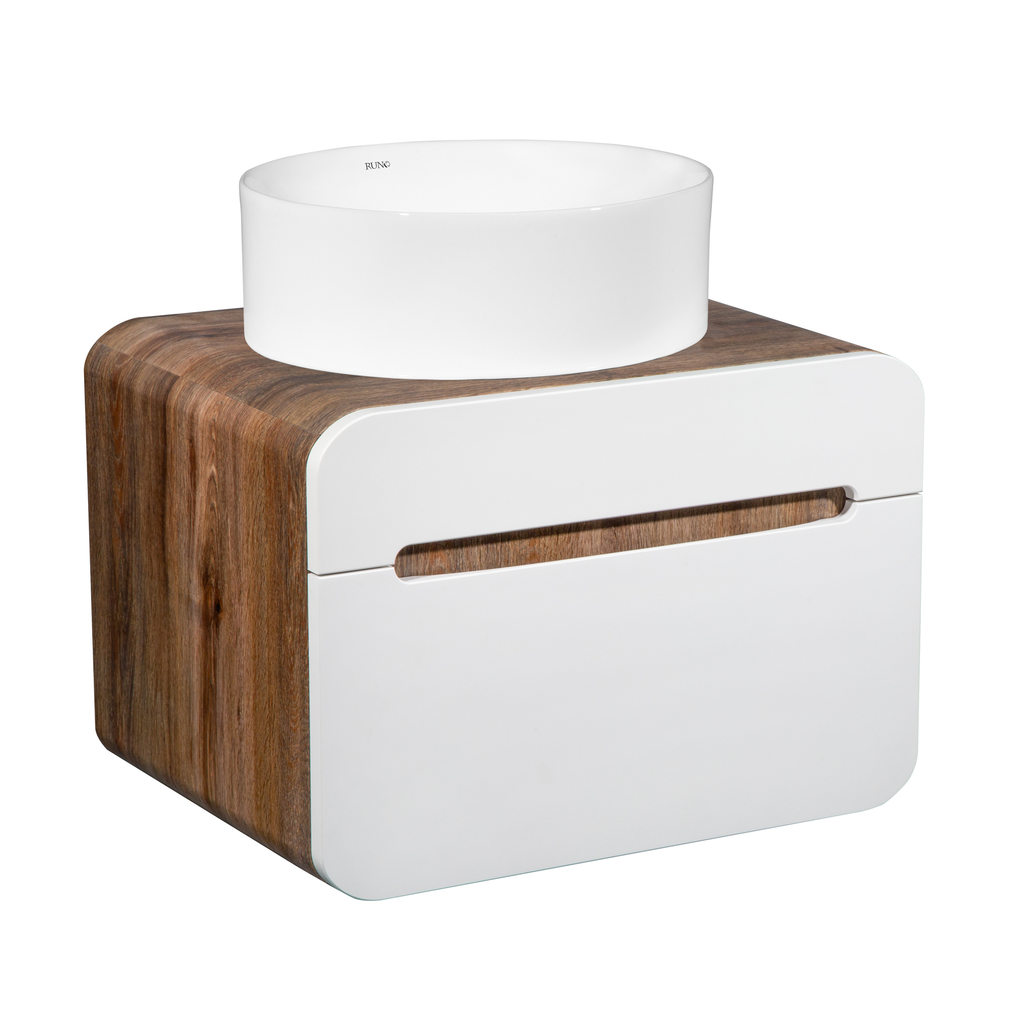 Изображение товара Тумба с раковиной RUNO Ницца 60 подвесная из МДФ с раковиной Palla D41