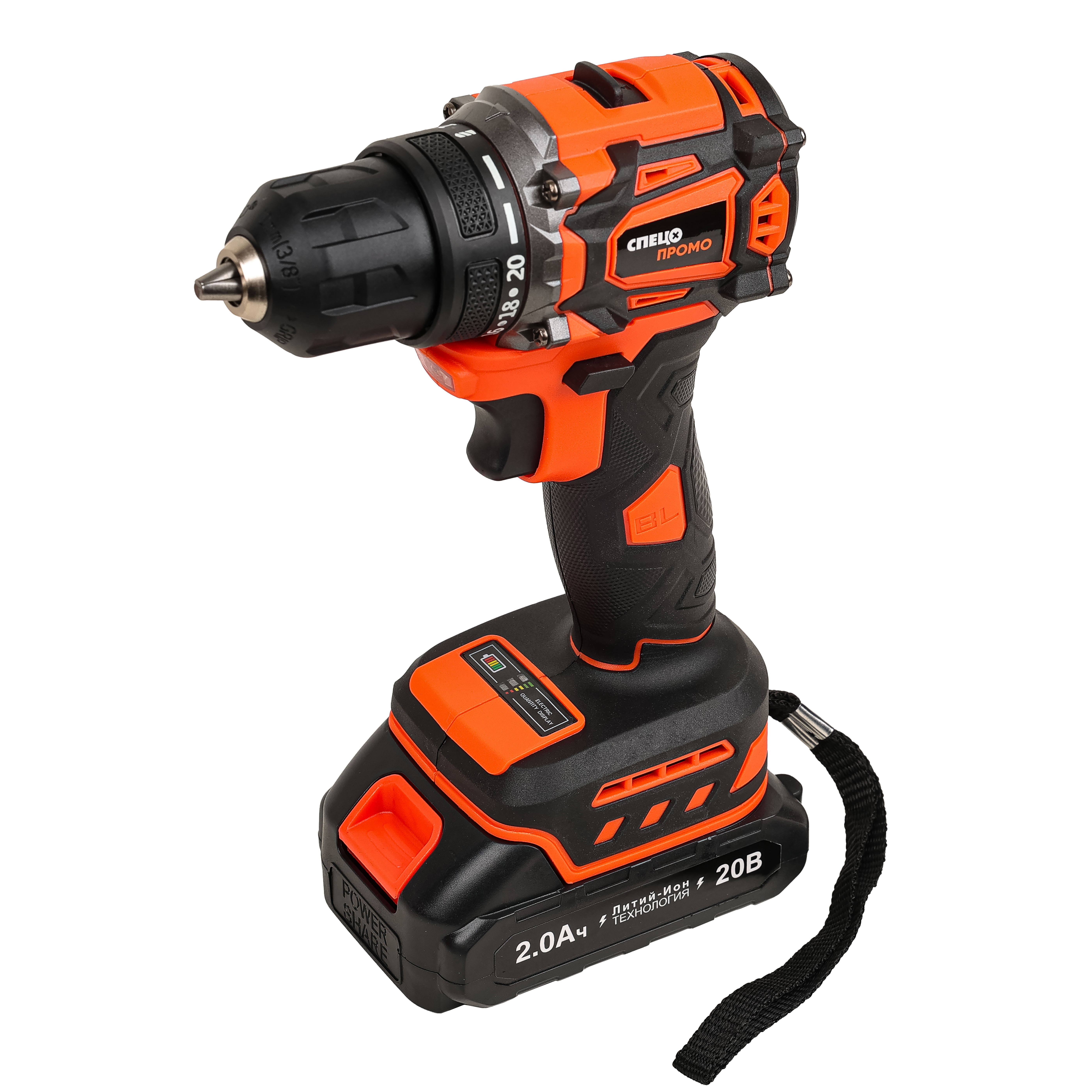 Изображение товара Аккумуляторная бесщеточная дрель-шуруповерт Спец Промо БДА-20-ПБ 20 В