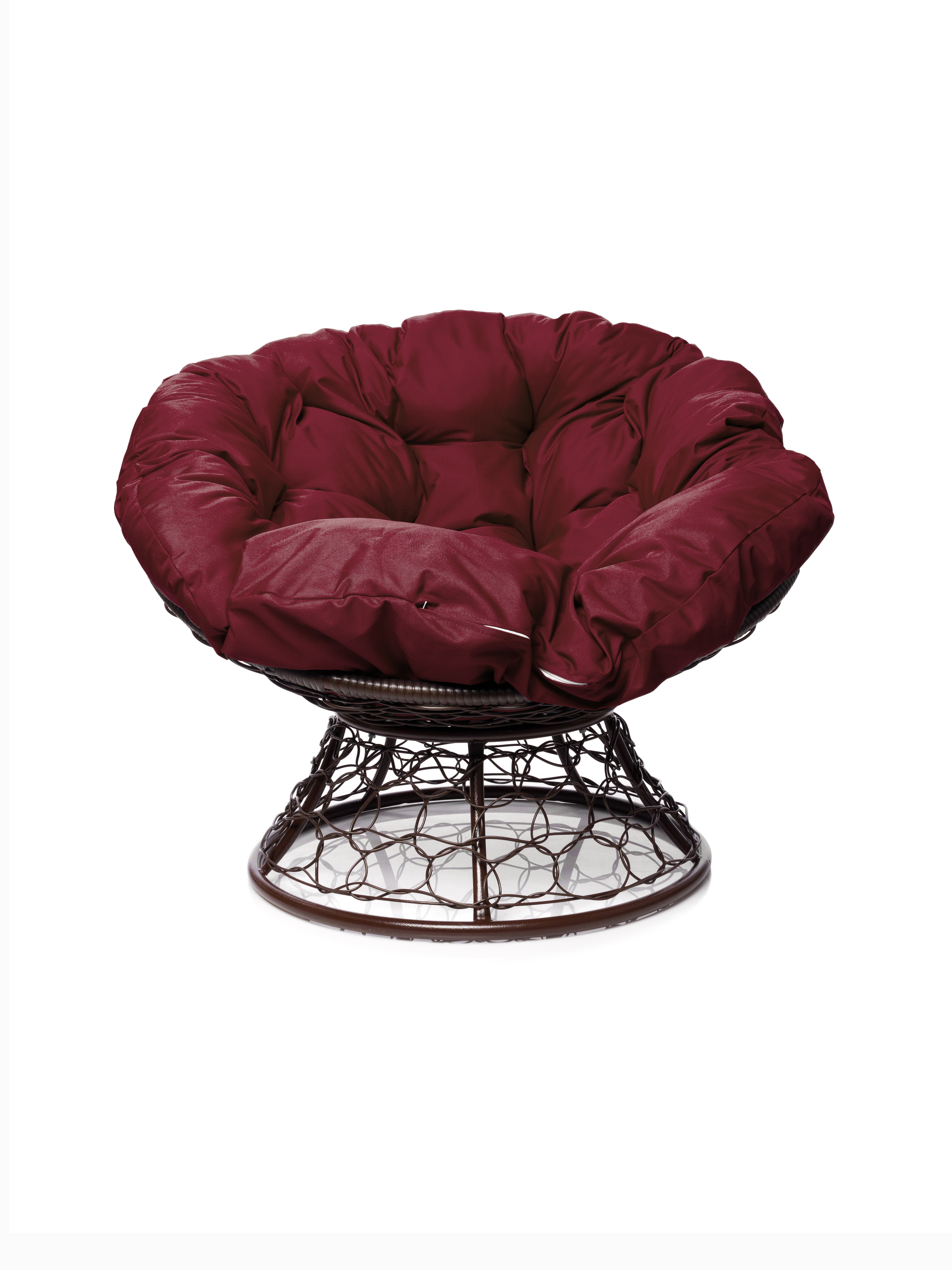 Изображение товара Кресло M-Group Папасан 12020202 58x98x79 см коричневый/бордовый