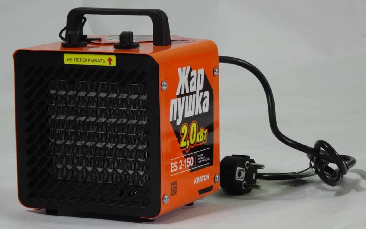 Изображение товара Электрическая тепловая пушка Кратон Жар-пушка ЕС 2-150 2000 Вт для промышленного и бытового отоплен
