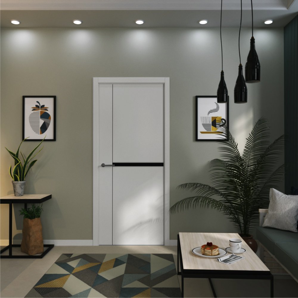 Изображение товара Дверь Dorica Модерн-27 80x200 см глухая, Белый, Сатин Pro