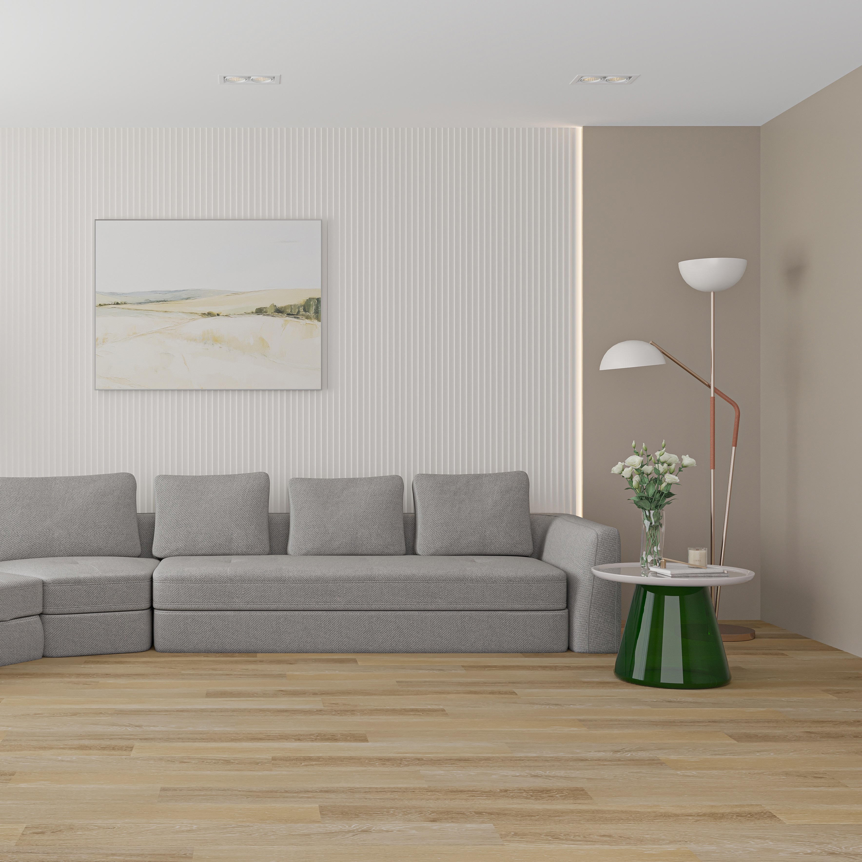 Изображение товара SPC плитка Grigio Sole цвет бежевый, деревянный рисунок, 4 мм 3.069 м²