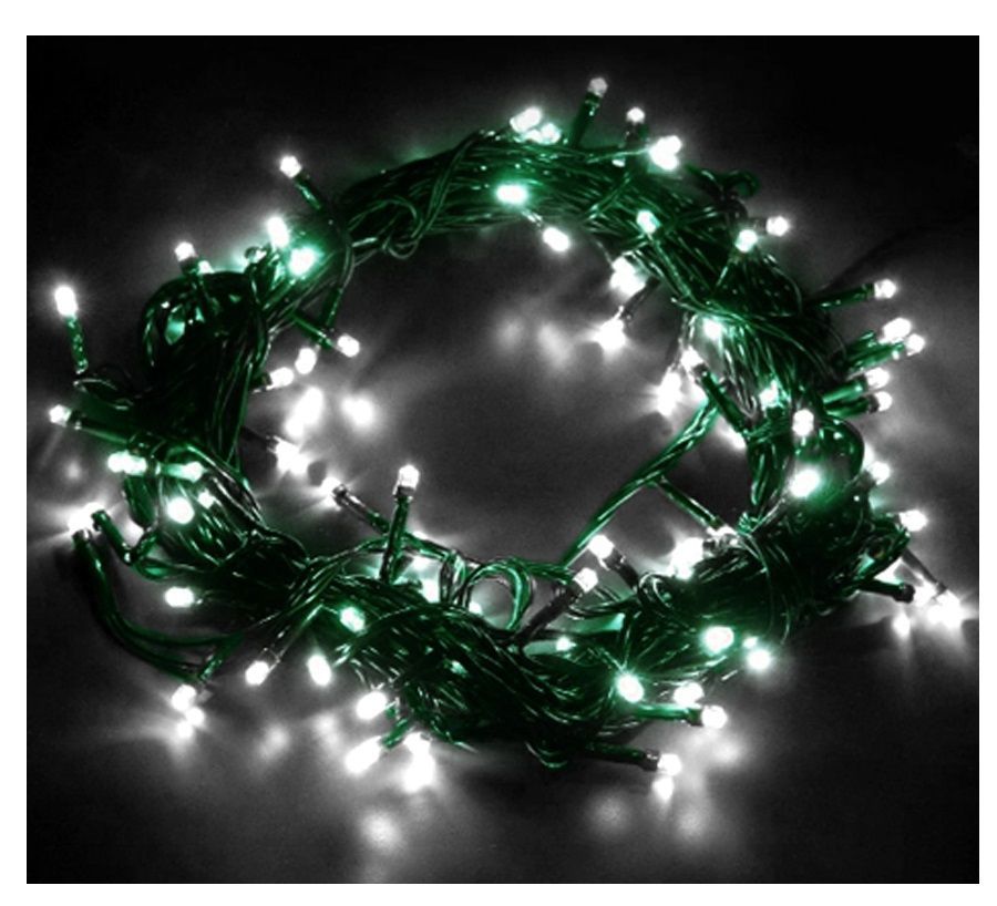 Изображение товара Электрогирлянда комнатная Нить 10 м 100 светодиодных ламп холодный белый свет 8 режимов