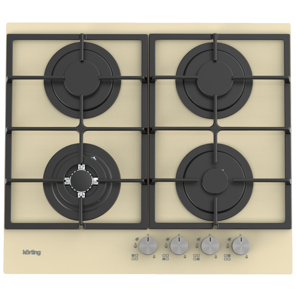 Изображение товара Газовая варочная панель Korting HGG 6722 CTB 59 см 4 конфорки цвет слоновая кость