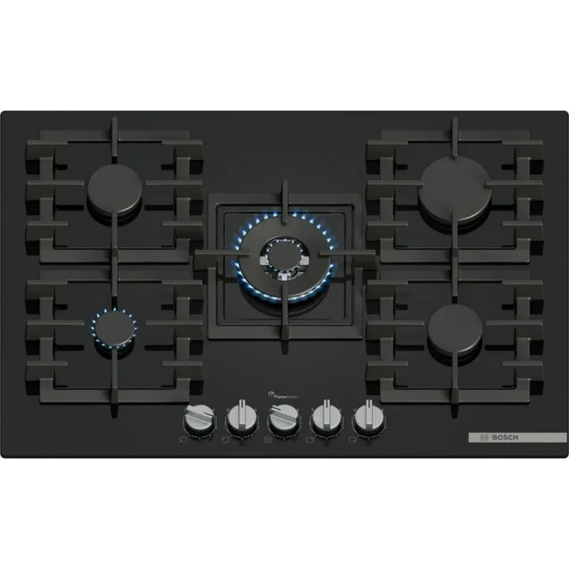 Изображение товара Газовая варочная панель Bosch HSG6T7FSV0 75 см 5 конфорок черный стильный дизайн