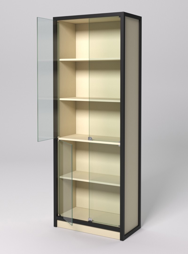 Изображение товара Шкаф-витрина 71x192 см Стронг ШВ-51 стекло цвет крем вайс