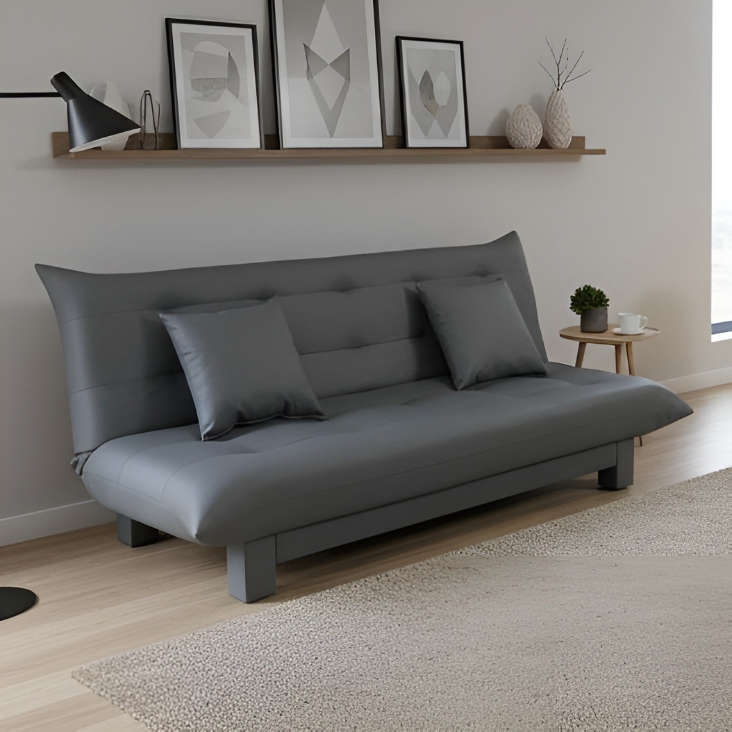 Изображение товара Диван раскладной Edlen 059 202x90x100 см искусственная кожа серый
