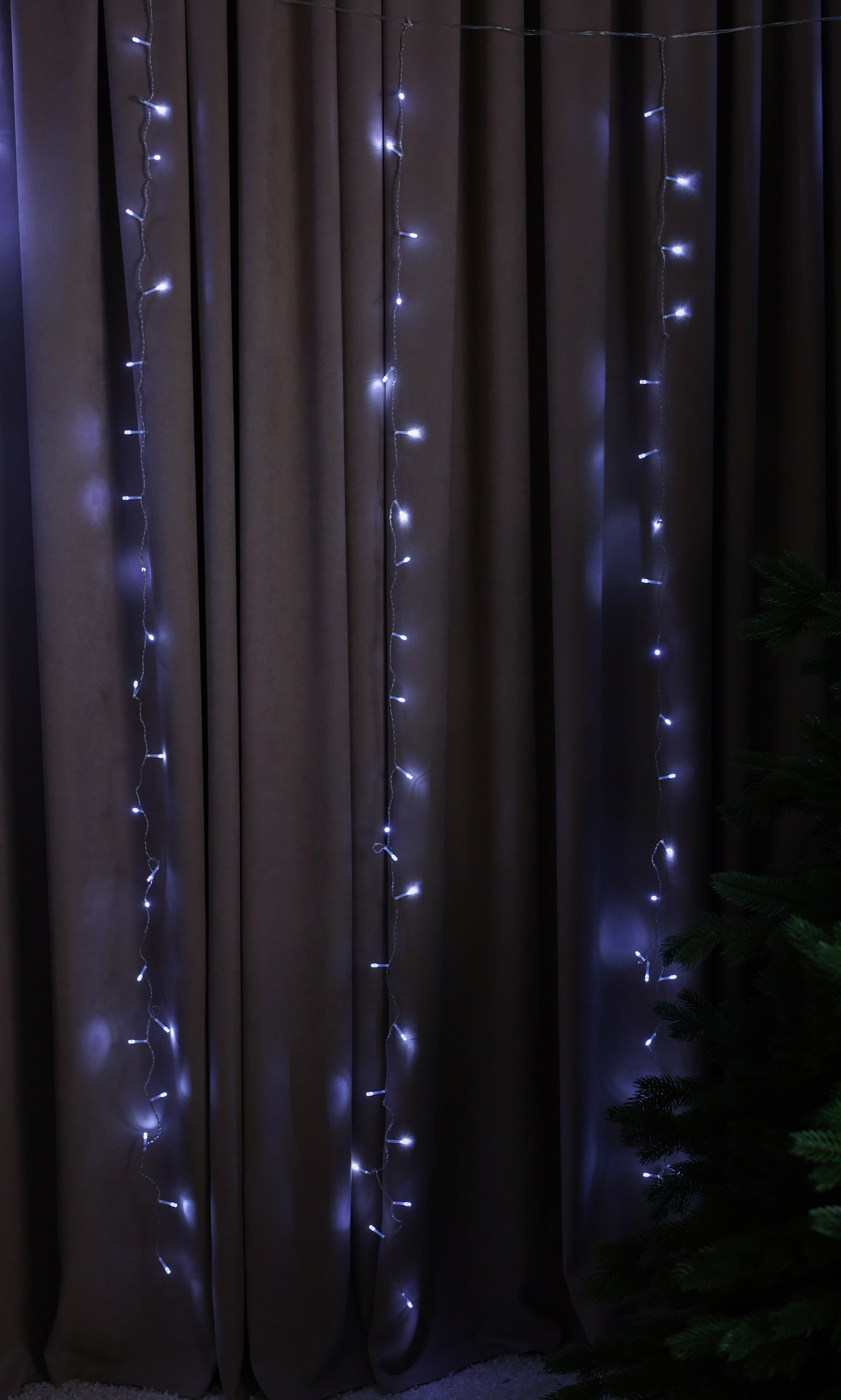 Изображение товара Электрогирлянда занавес светодиодная 3x2 м 144 ламп холодный белый ИЗОЛ
