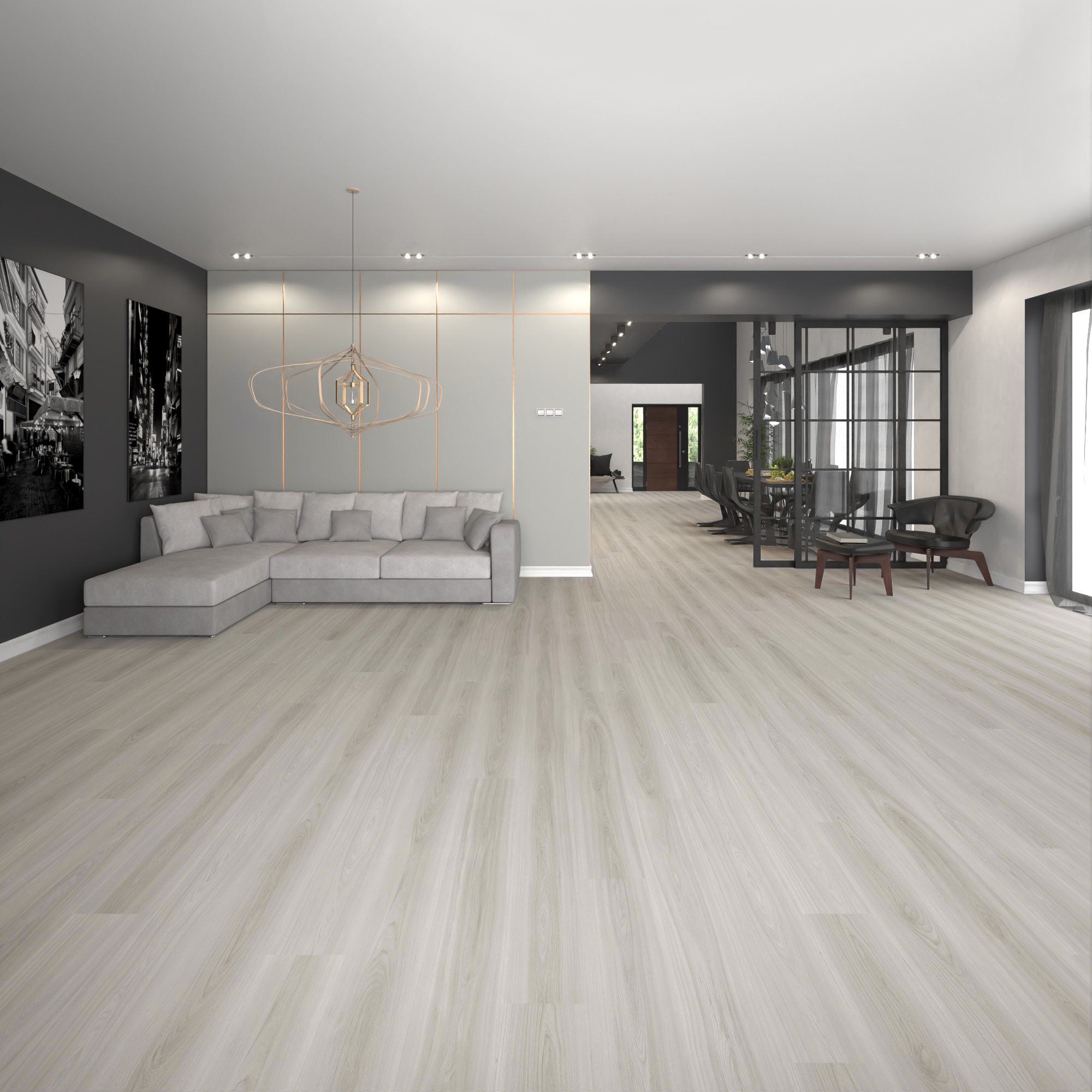 Изображение товара Ламинат Debut Белония 33 класс 8 мм влагостойкий серый 2.109 м²