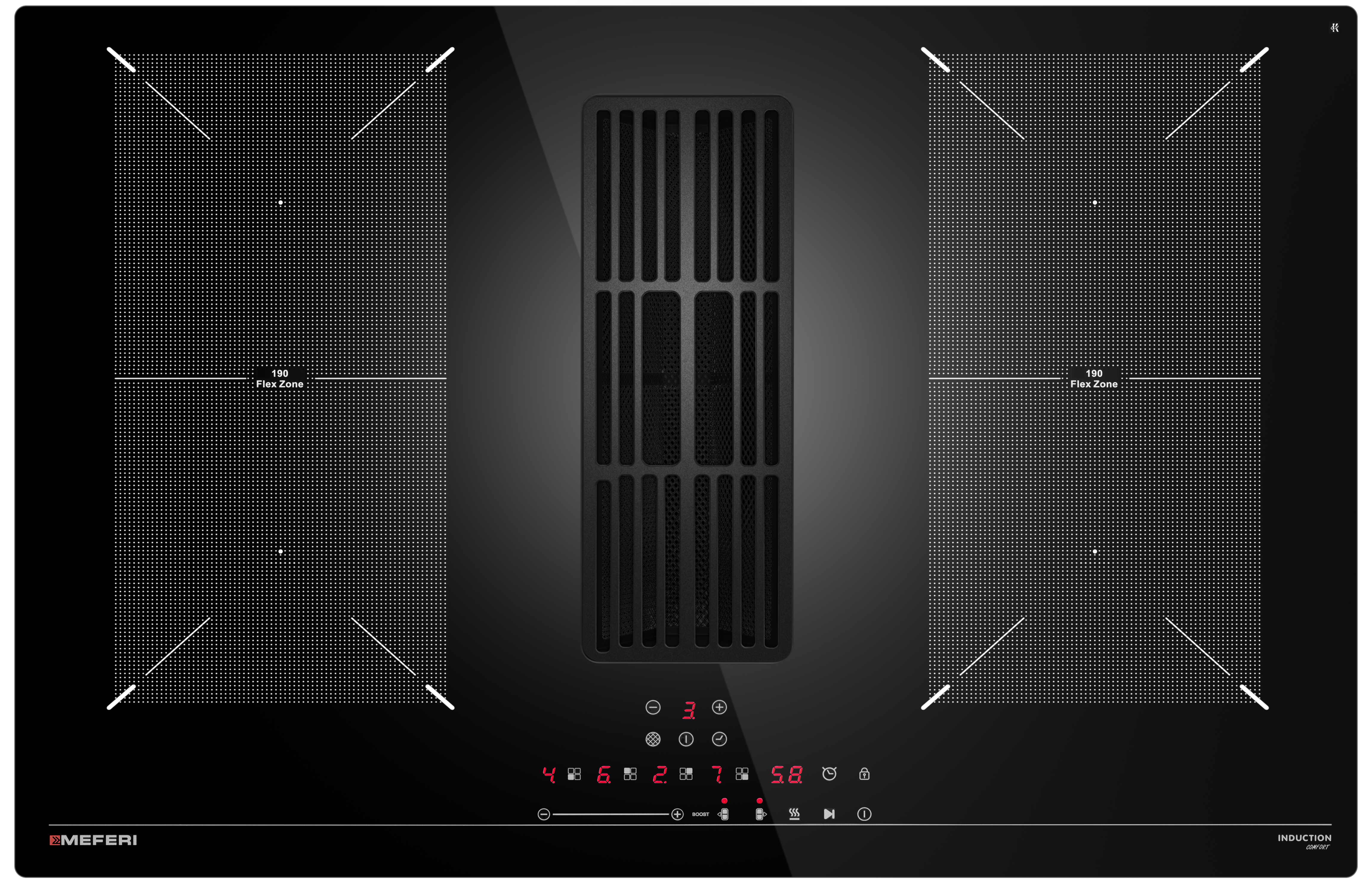 Изображение товара Индукционная варочная панель Meferi XSMART75BK COMFORT 77 см 4 конфорки цвет черный