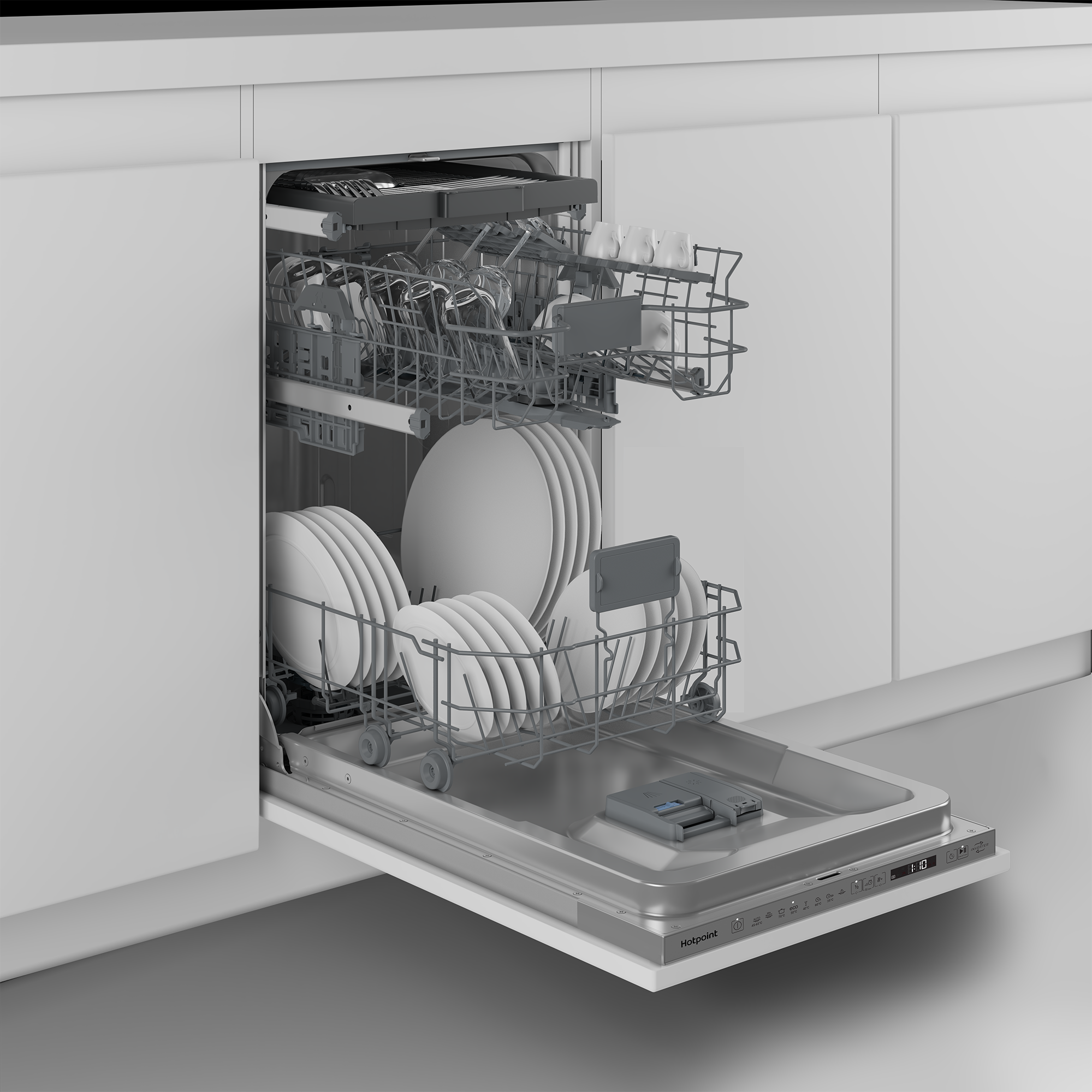 Встраиваемая посудомоечная машина Hotpoint HIS 2D86 D 45 см 8 программ цвет нержавеющая сталь - 3