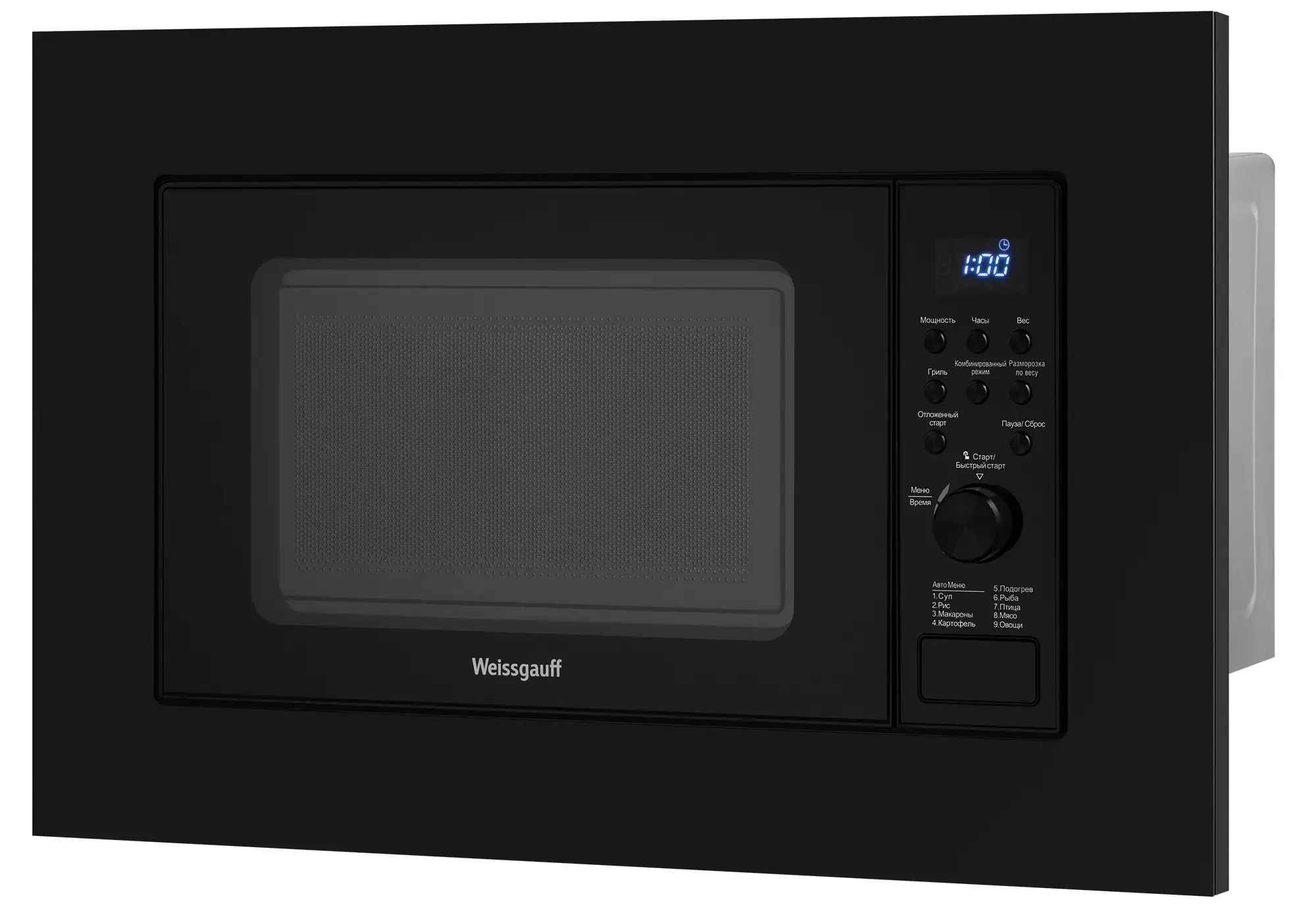 Микроволновая печь Weissgauff HMT-620 Grill встраиваемая 20 л 59.5x32.8x39 см электронное управление цвет черный - 1