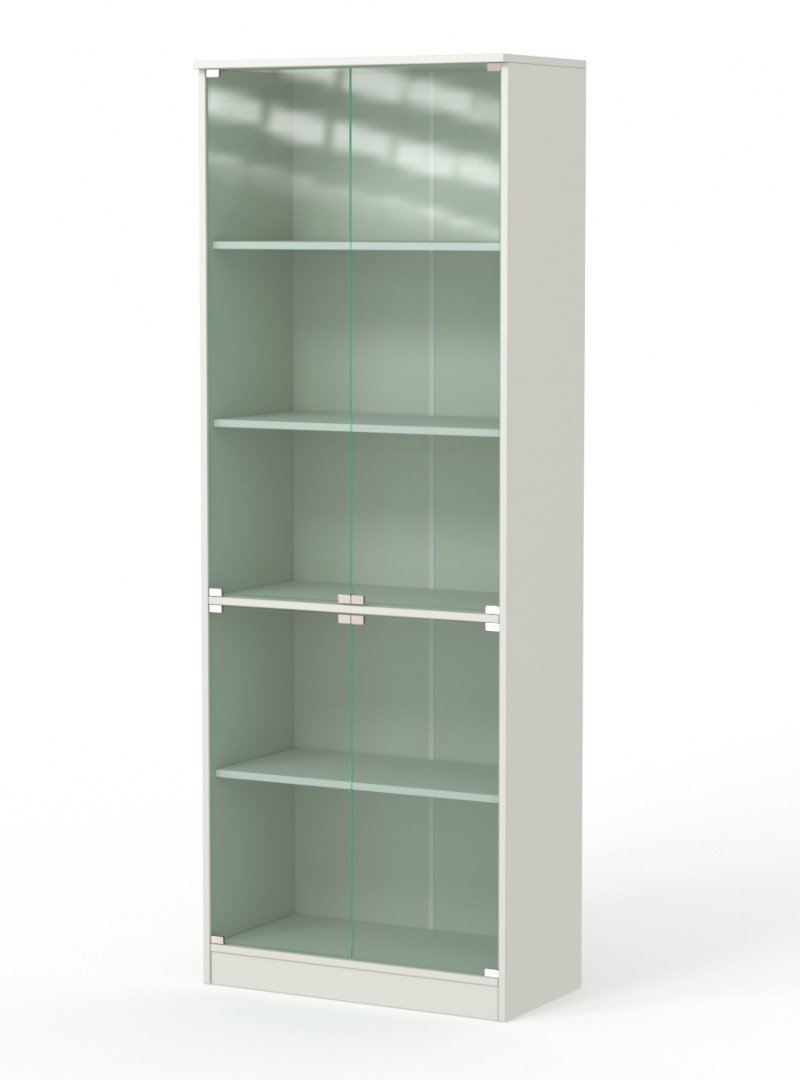 Изображение товара Шкаф-витрина офисный ШВ-55 белый из ЛДСП для хранения и организации