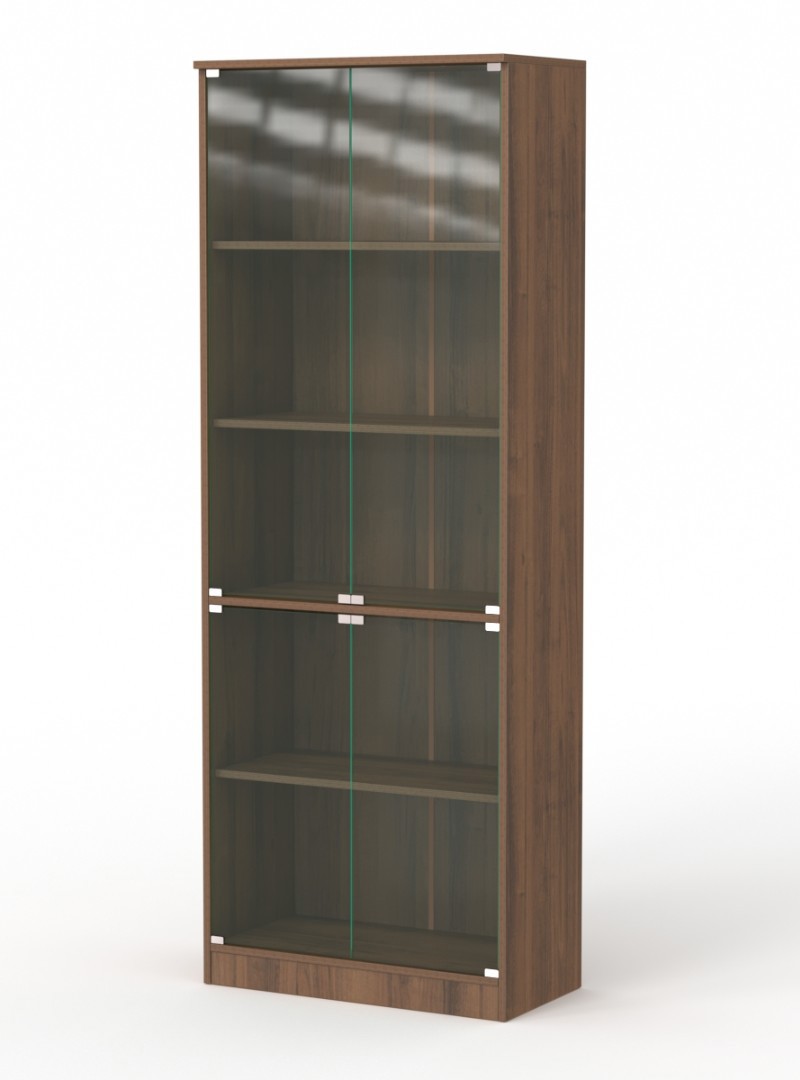 Изображение товара Шкаф-витрина офисный ШВ-55 из ЛДСП 71x192 см цвет орех