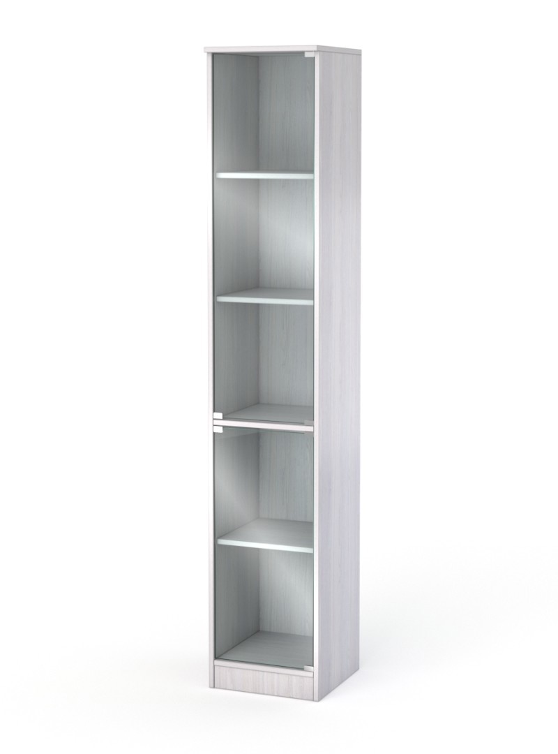 Изображение товара Офисный узкий шкаф-витрина ШВ-52 из ЛДСП в светлом ясене