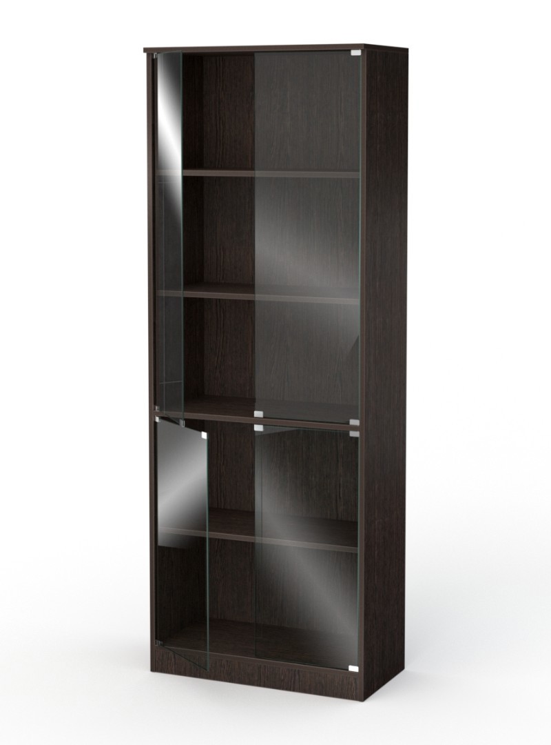 Изображение товара Шкаф-витрина офисный 71x192 см цвет венге ШВ-51 из ЛДСП