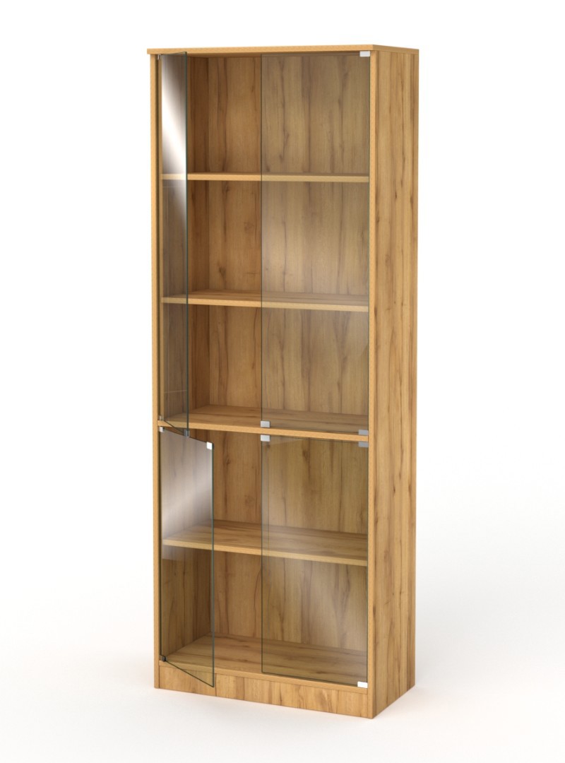 Изображение товара Шкаф-витрина 71x192 см из ЛДСП дуб золотистый с регулировкой полок