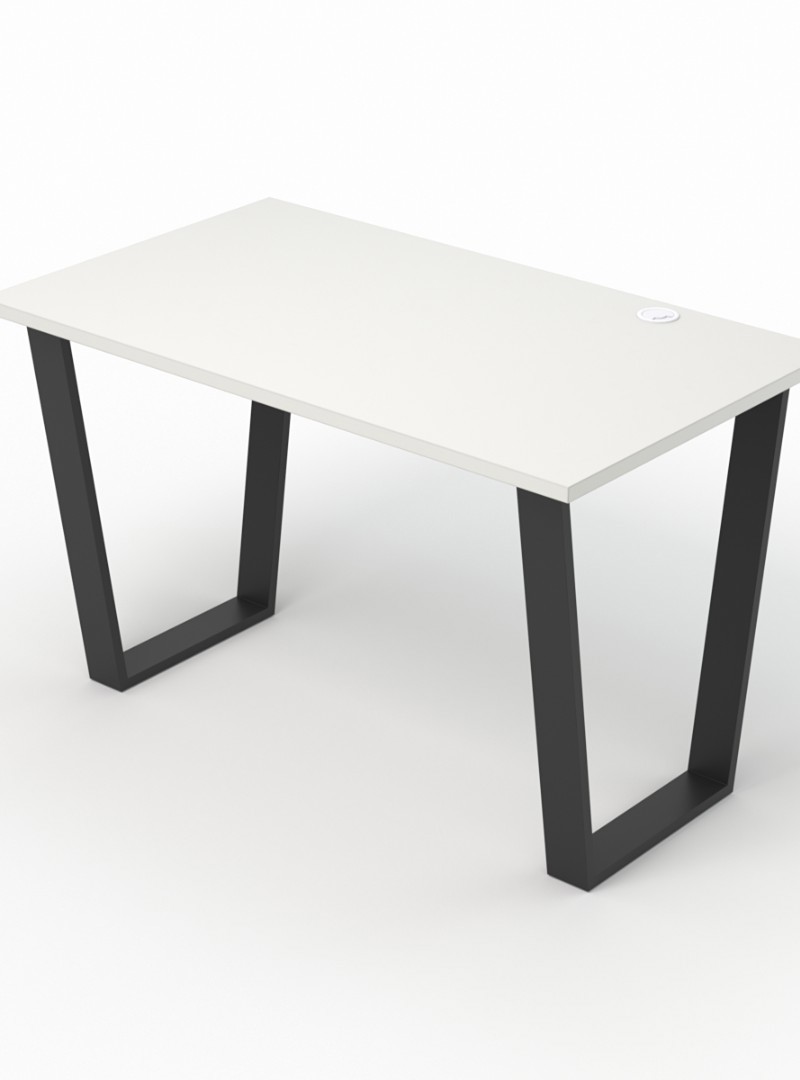 Изображение товара Стол Стронг №9 120x75 см металлический белый в стиле ЛОФТ для офиса и дома