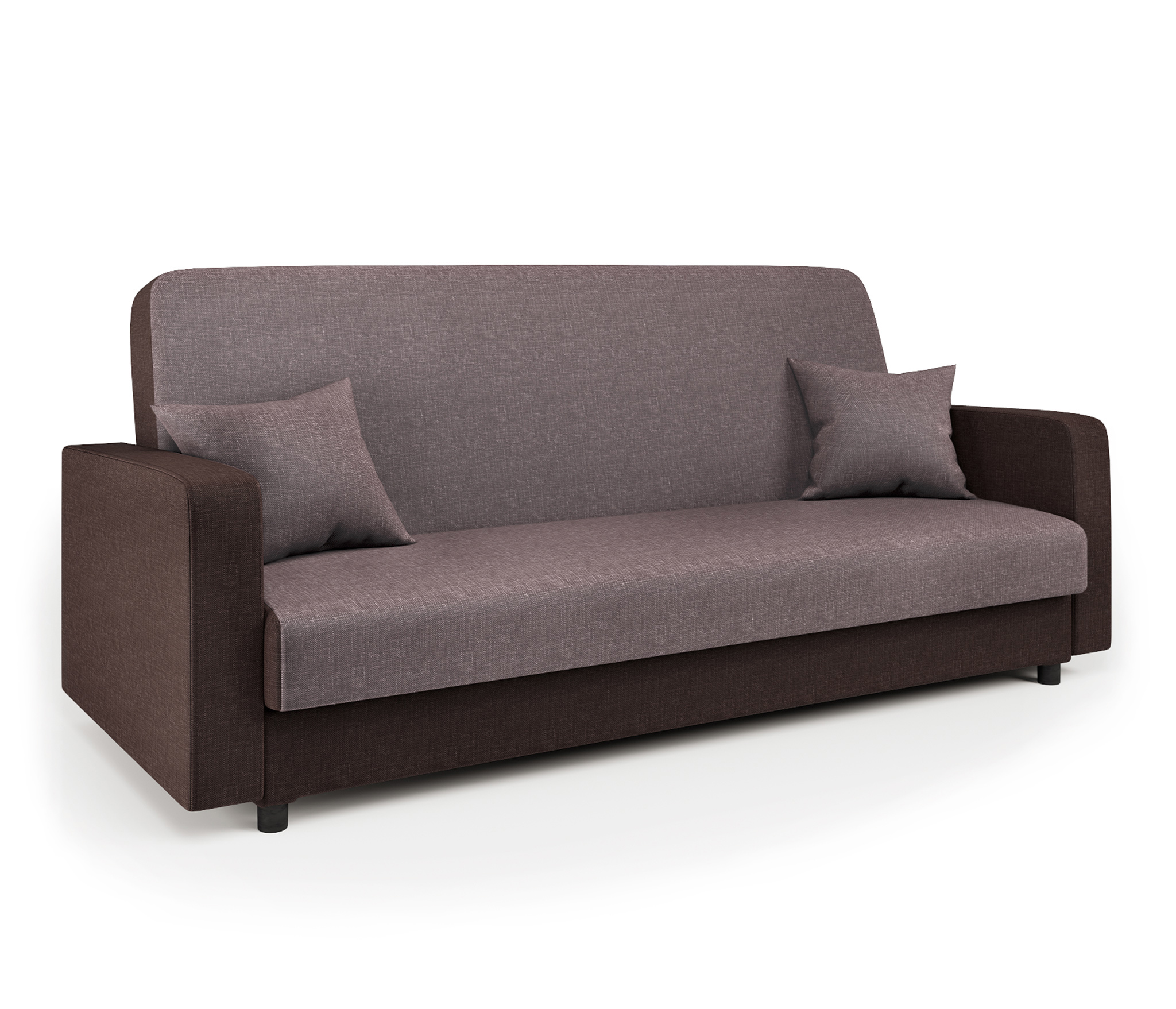 Изображение товара Диван раскладной Гамма Мелодия 215x100x100 см рогожка латте/шоколад