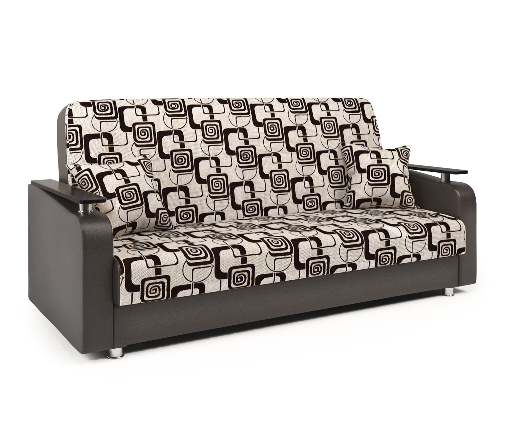 Изображение товара Диван раскладной Гамма Мелодия 215х90 см в стиле классика Бежевый с ромбами