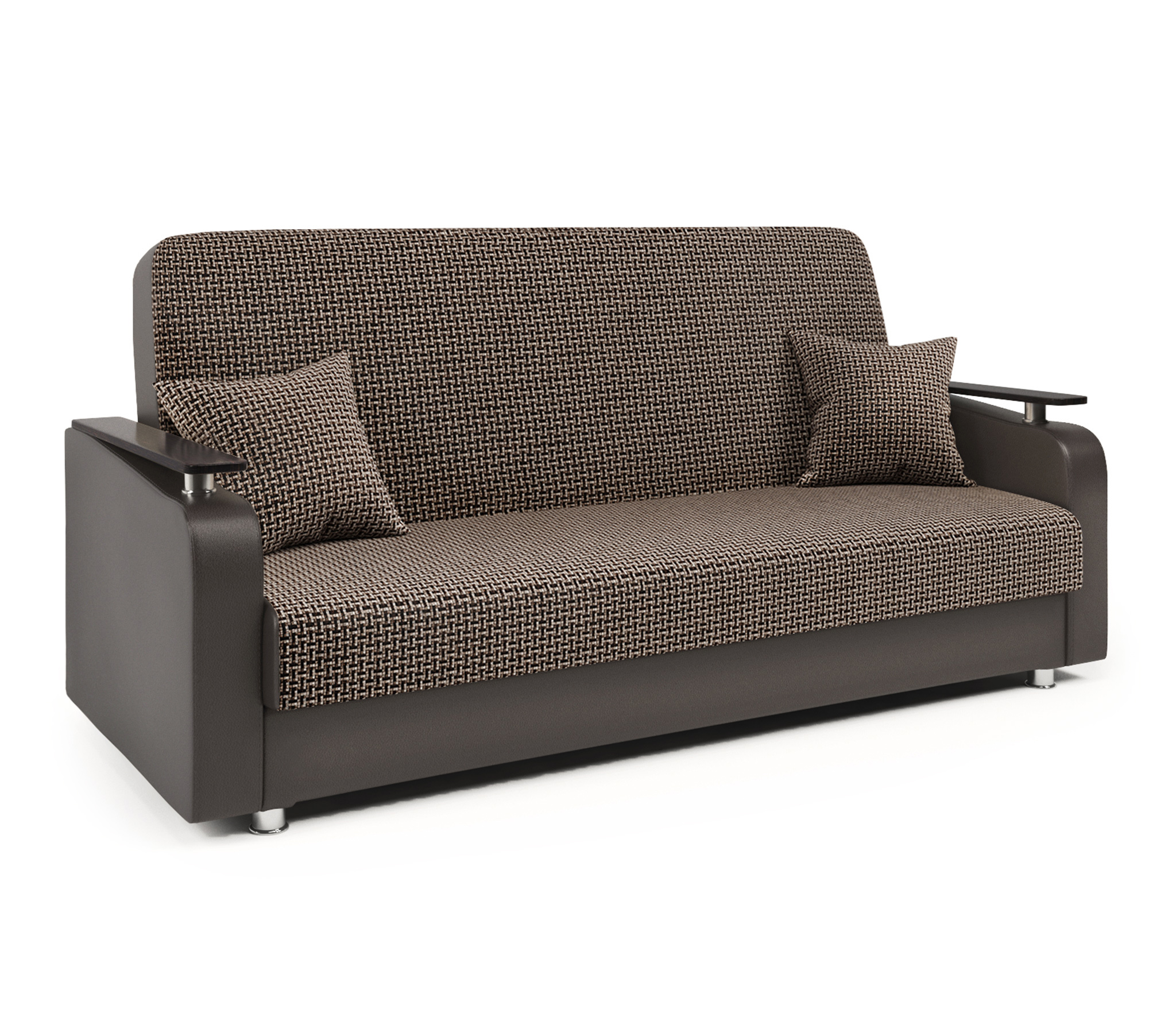 Изображение товара Диван раскладной Гамма Мелодия ДП №1 215x100x100 см рогожка цвет коричневый/шоколад