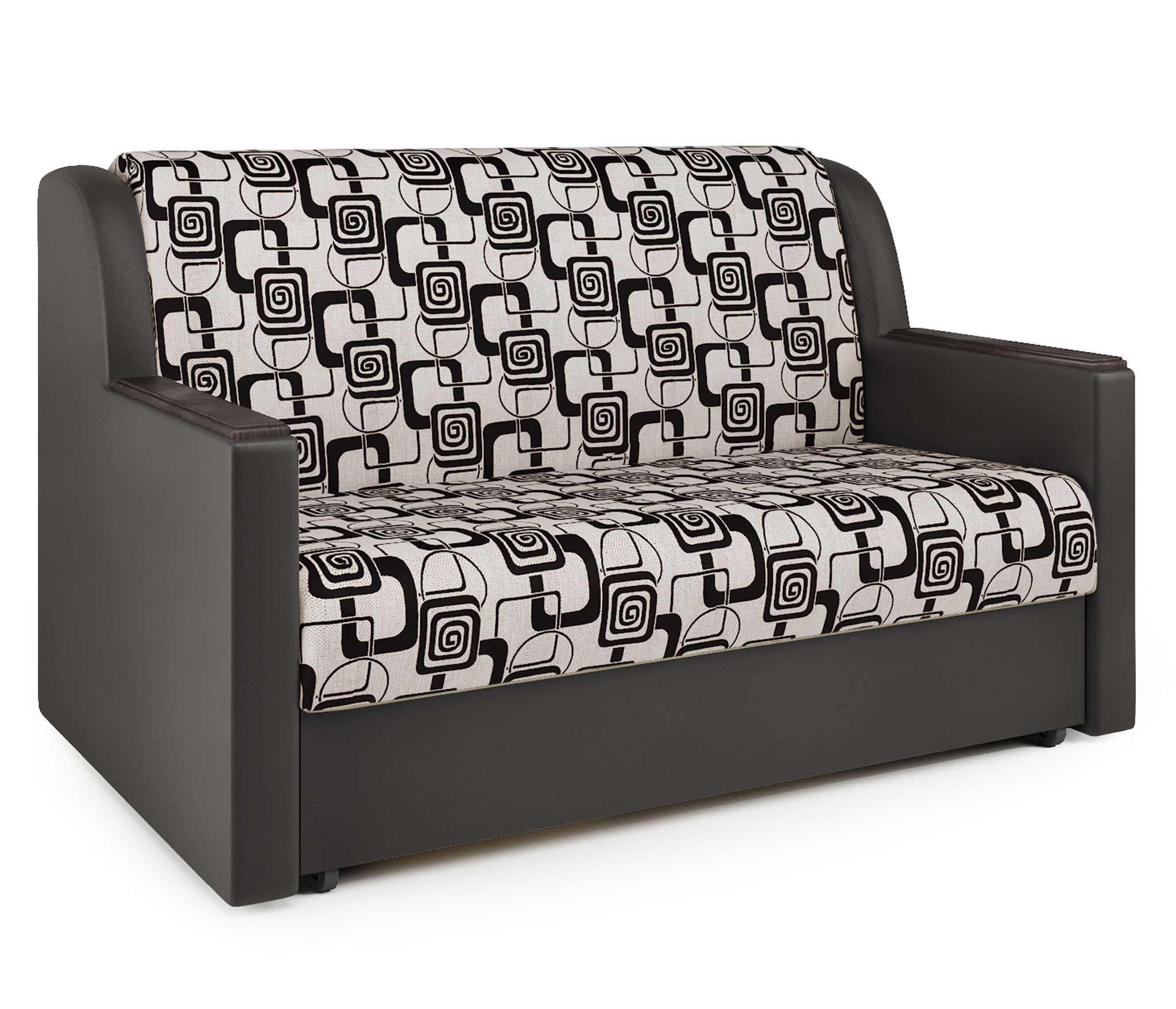 Изображение товара Диван раскладной Гамма Аккорд Д 120x95x110 см шенилл цвет шоколад/бежевый с ромбами